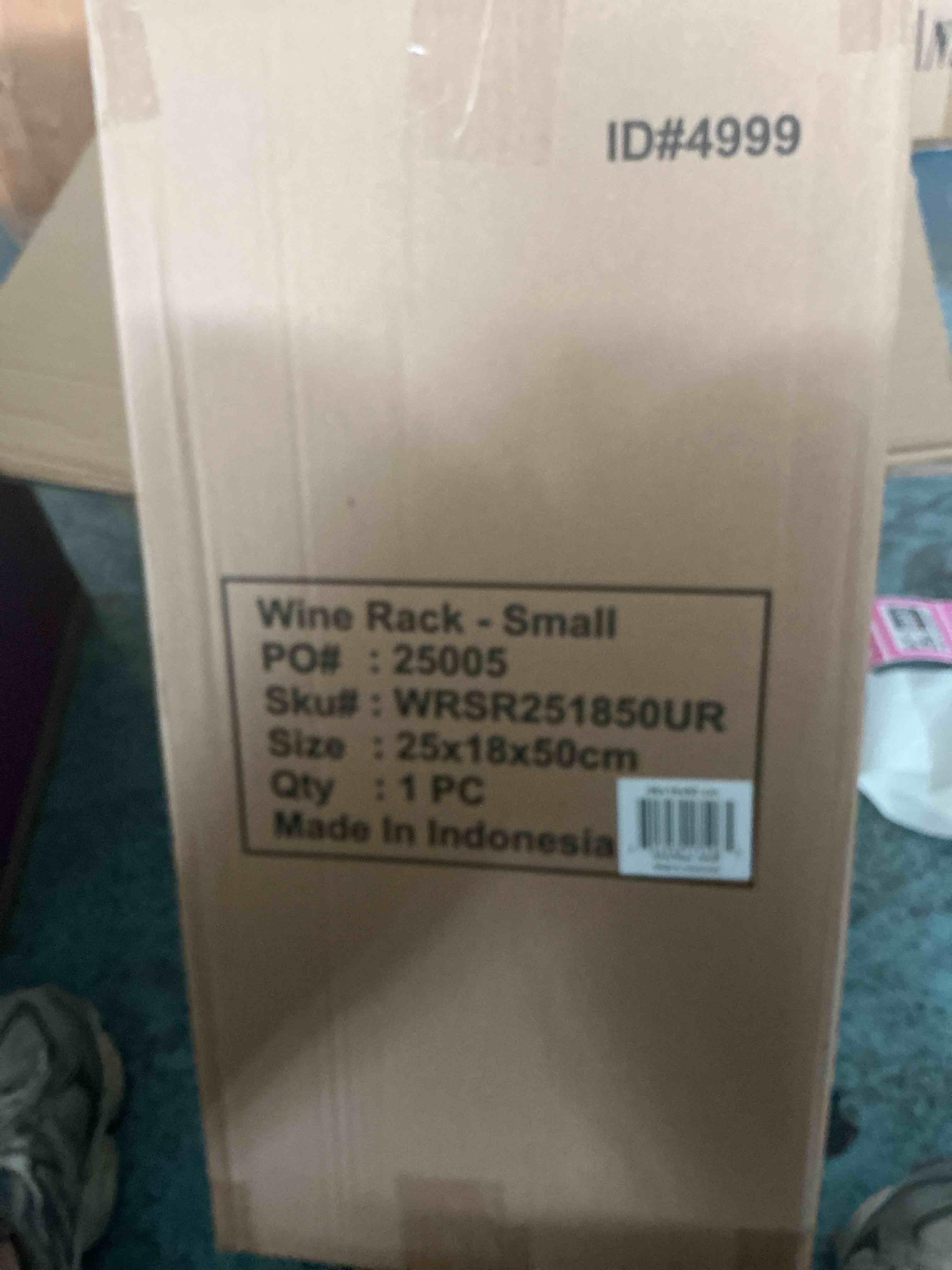 Condition photo showing New/Like New for solid wood countertop wine rack for 6 bottles, space-saving freestanding design, wooden storage holder stand for kitchen, dining room, bar