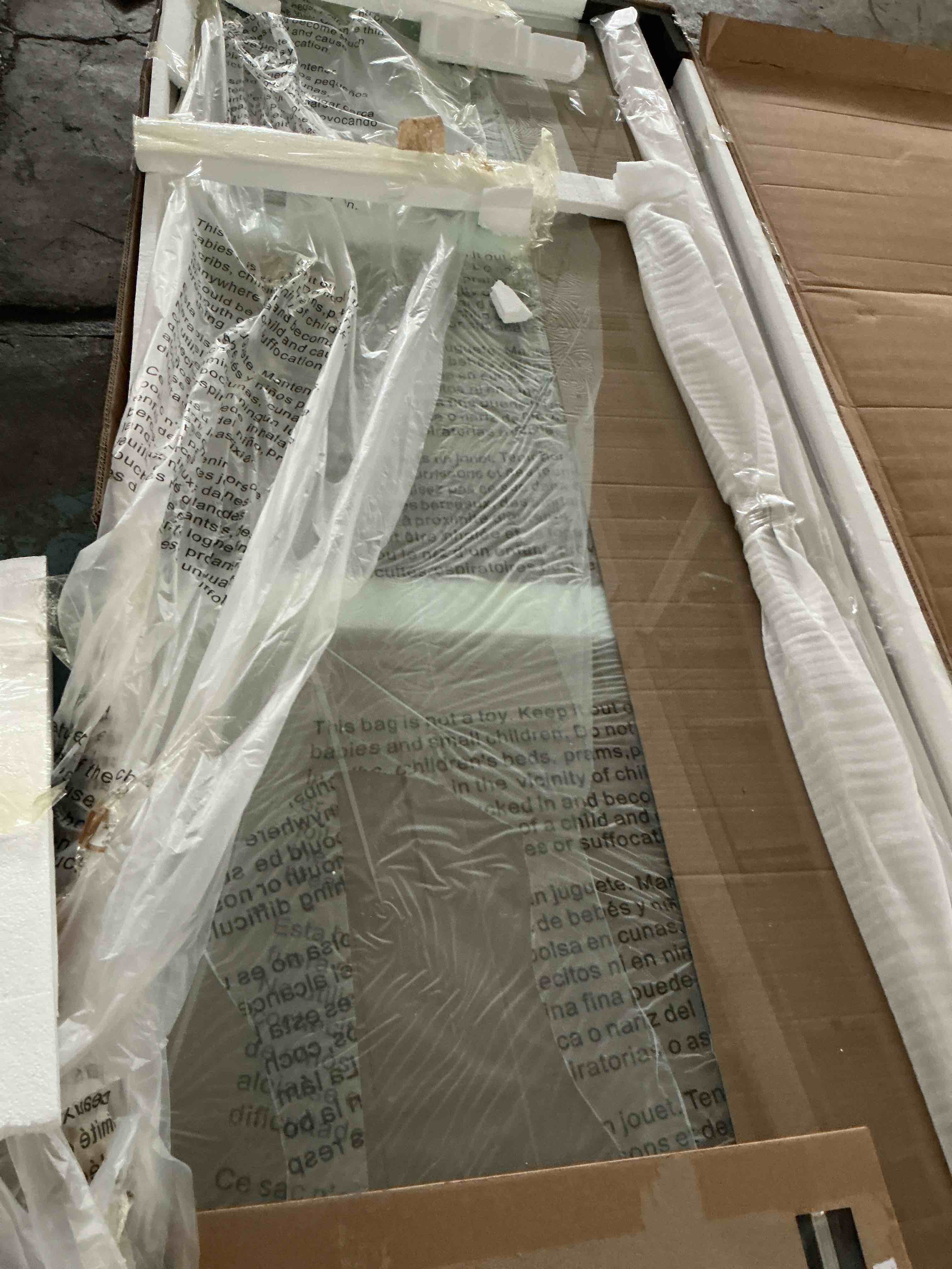 Condition photo showing New/Like New for delavin 56-59" w x 75" h sliding shower door, frameless shower door with 5/16" (8mm) sgcc certified tempered glass, ultra-clear glass shower door easy installation, stainless steel hardware silver