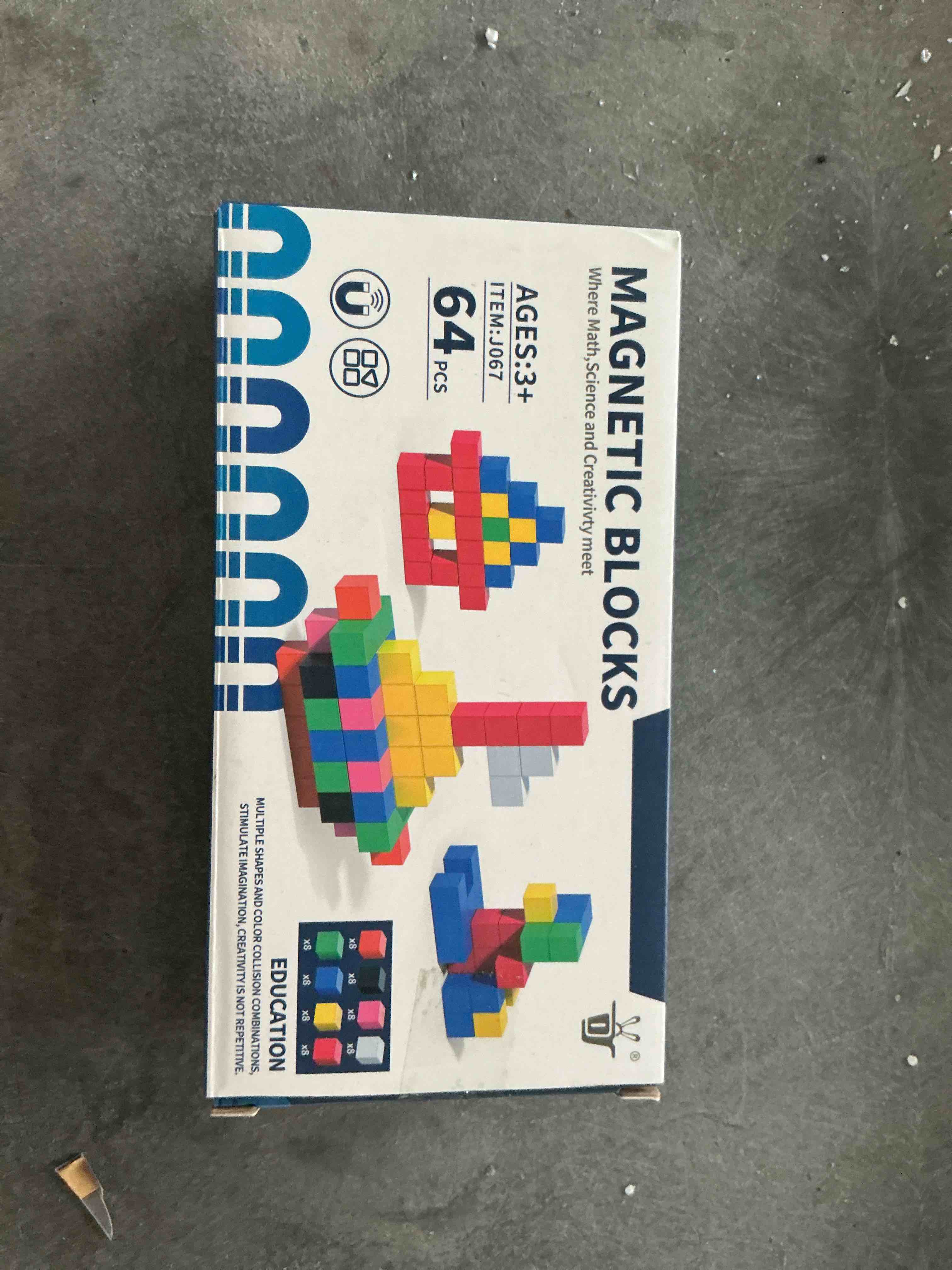 Condition photo showing New/Like New for 64pcs magnetic blocks, magnetic building blocks for kids ages 3 4 5 6 year old, magnet cubes, autism montessori toys, preschool stem educational sensory magnet toys gifts for kids 3-5 4-8