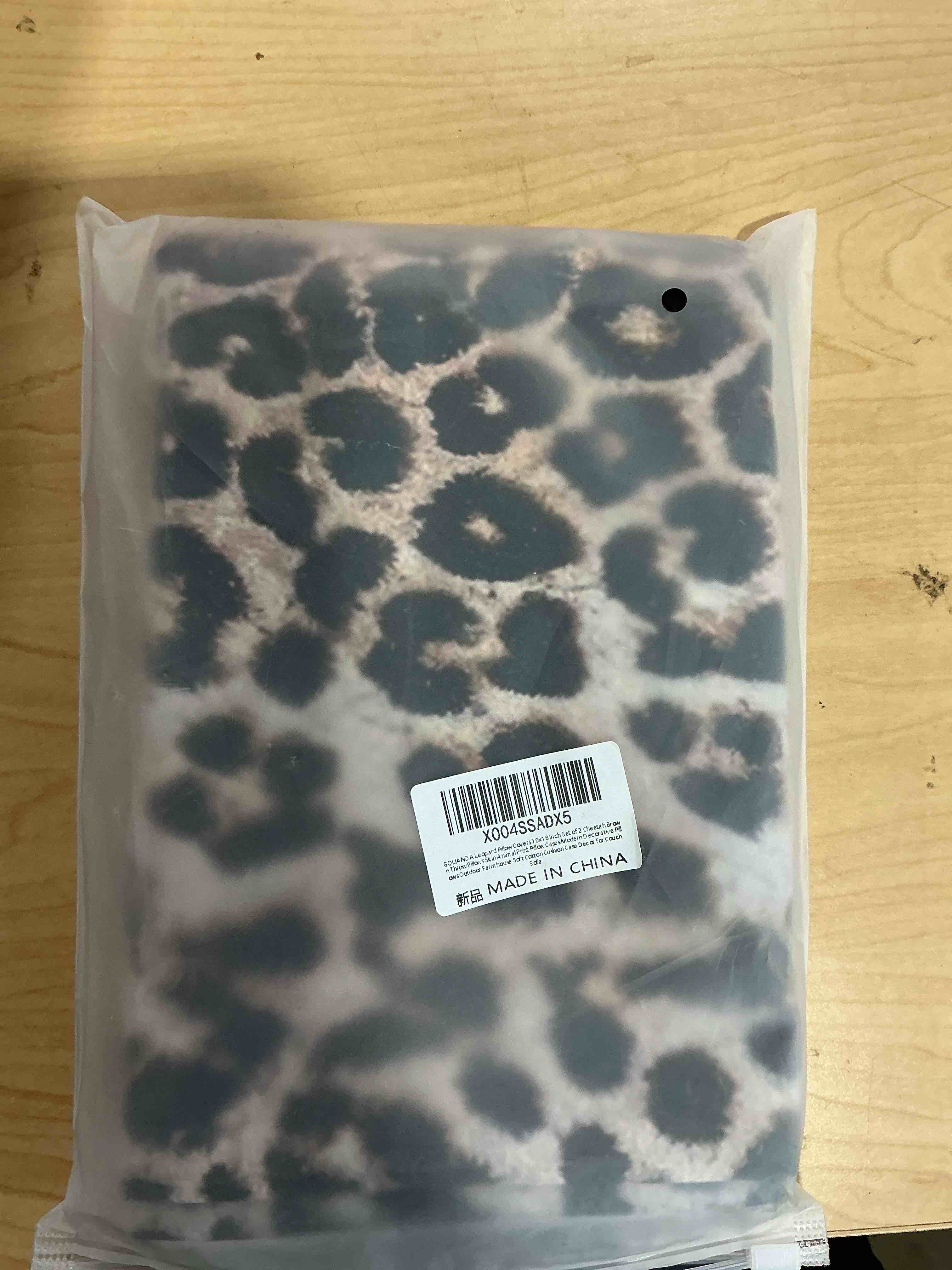 Condition photo showing New/Like New for brown leopard pillow cover 18x18 inches cheetah throw pillows set of 2 soft cotton leopard print decorative throw pillow covers for home couch sofa bedroom livingroom