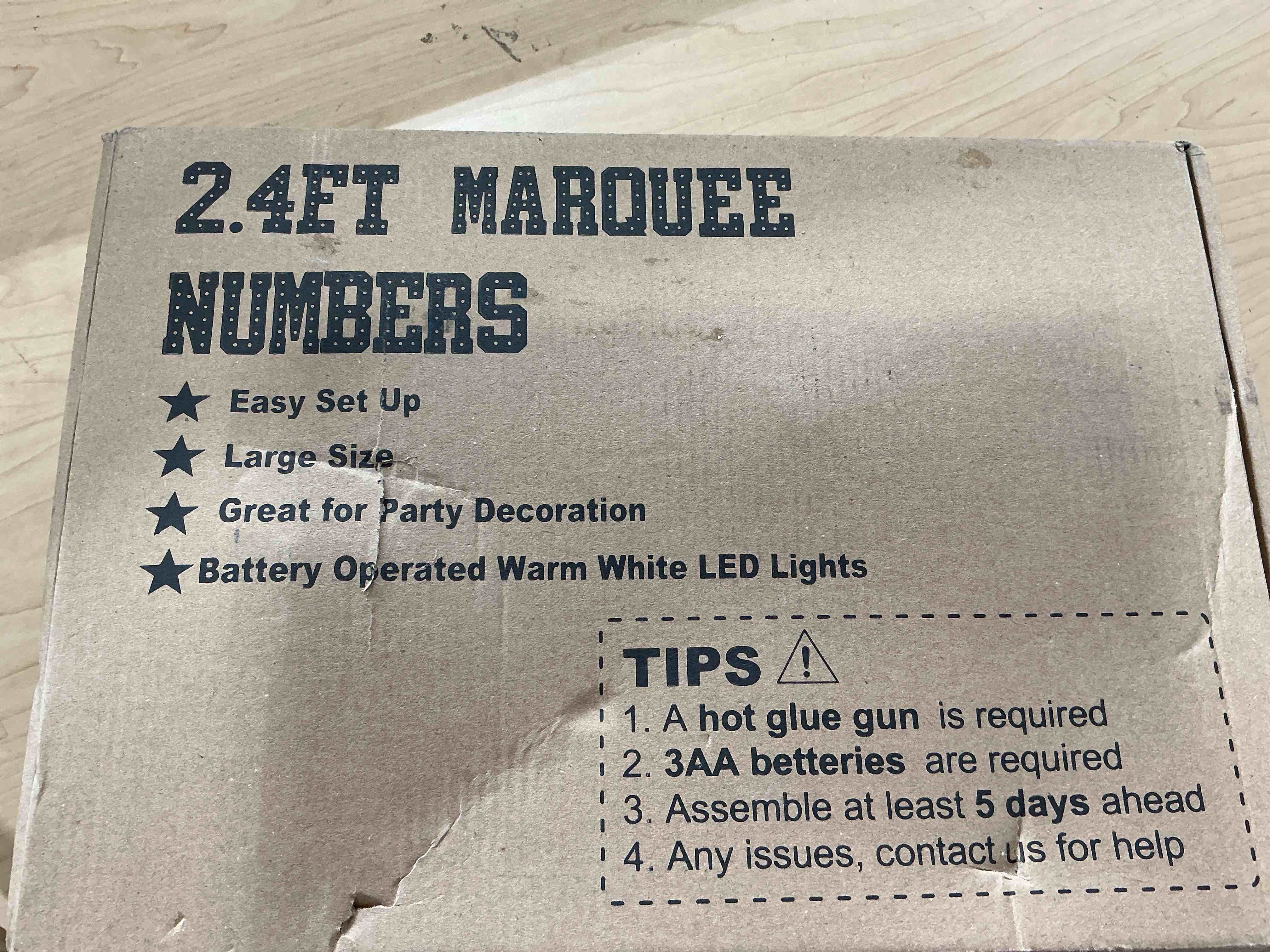 Condition photo showing New/Like New for pooqla 2.4ft light up numbers for 70 decorations for women men, marquee numbers 2.4 feet tall party decor for her him, mosaic big sign for 70 birthday party backdrop, large number 70