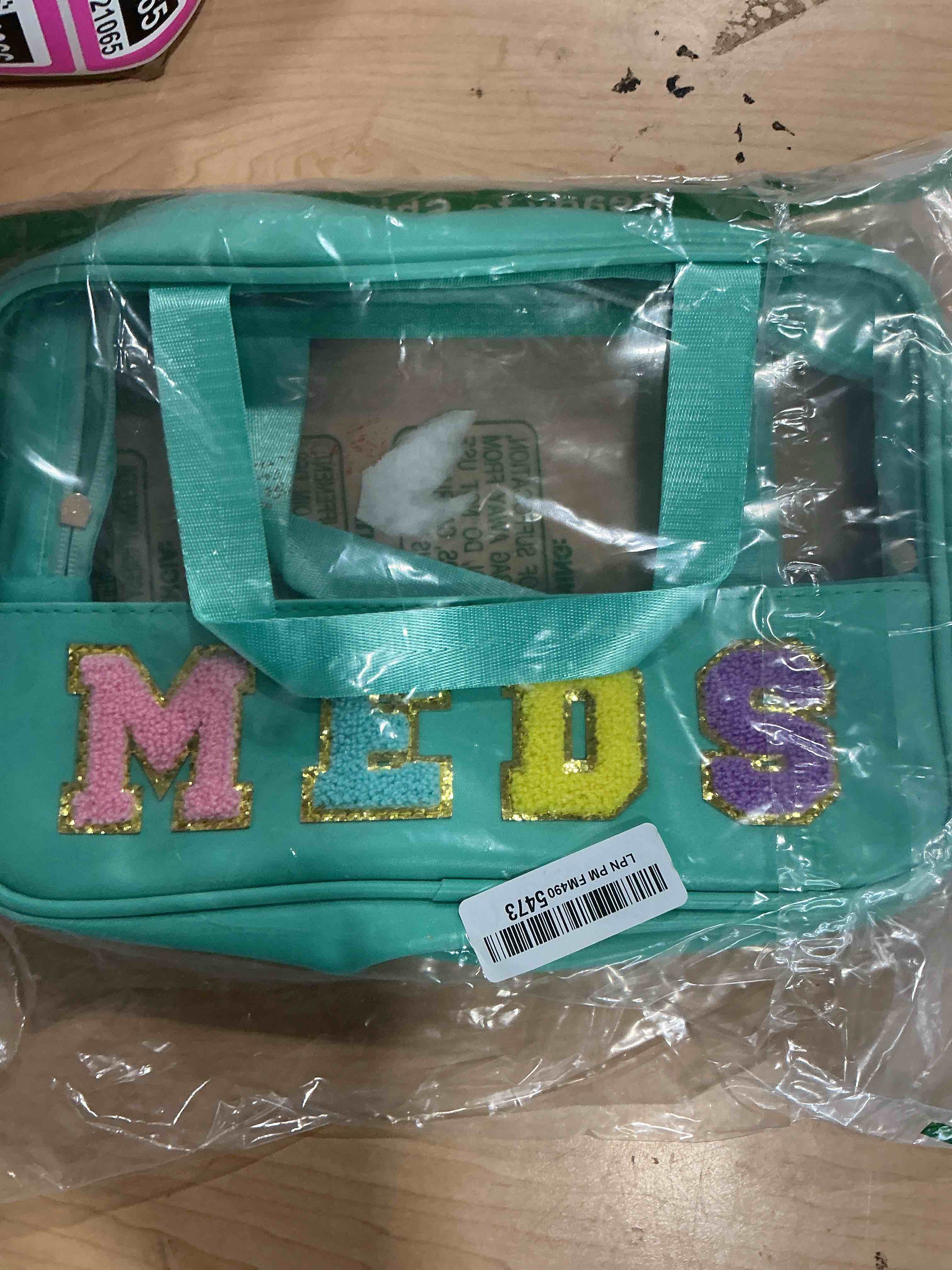 Condition photo showing New/Like New for medicine bag chenille letter nylon medicine bag for traveling meds bags preppy patch makeup pouch cosmetic toiletry storage bags for women (stb-lv-meds, stb-lv-meds)