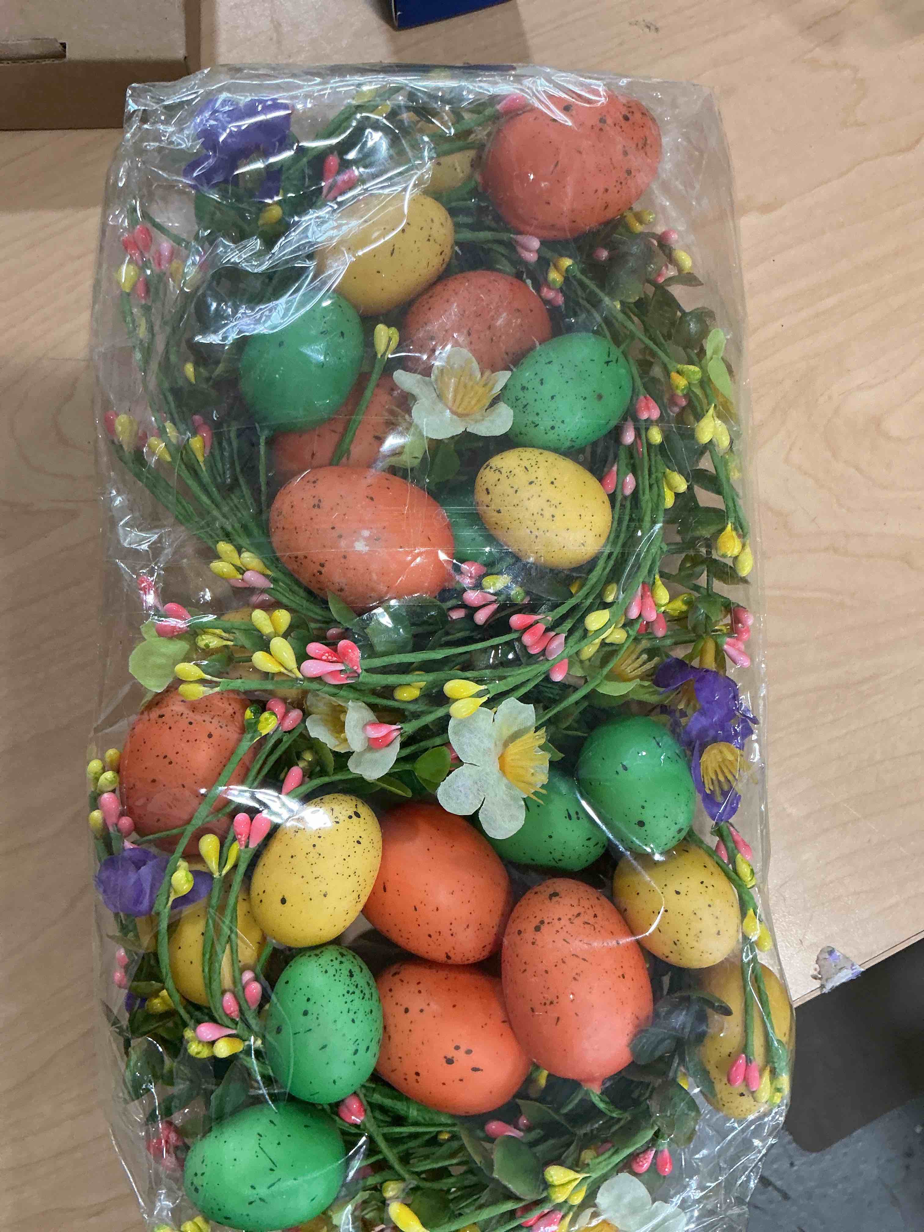 Condition photo showing New/Like New for winlyn 4 pcs easter egg candle rings spring artificial flower berry and egg candle holder wreaths mini easter wreaths 8.3" for easter tables centerpieces holiday party spring home mantel door décor