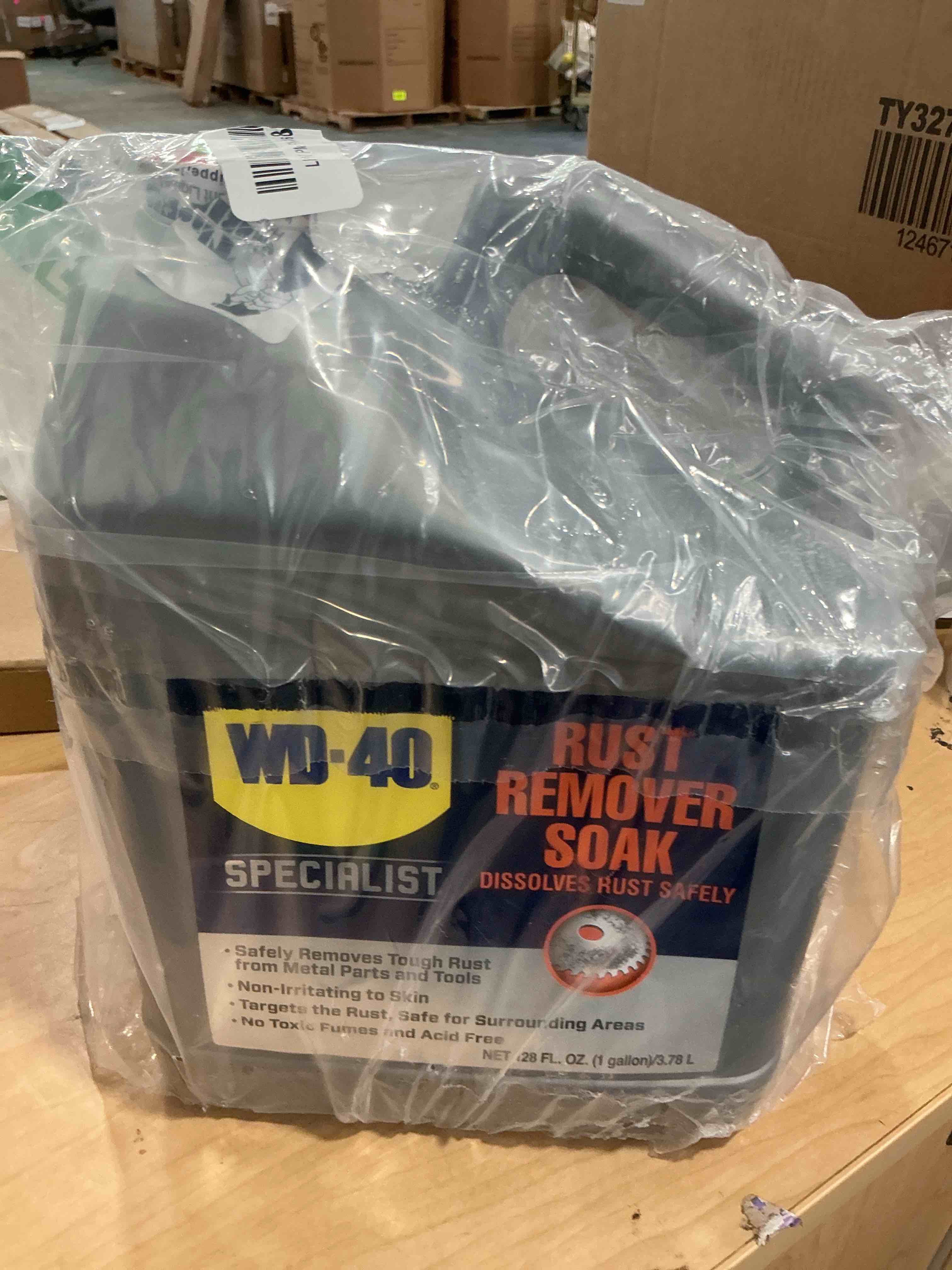 Condition photo showing New/Like New for wd-40 specialist rust remover soak, one gallon, 1-pack
