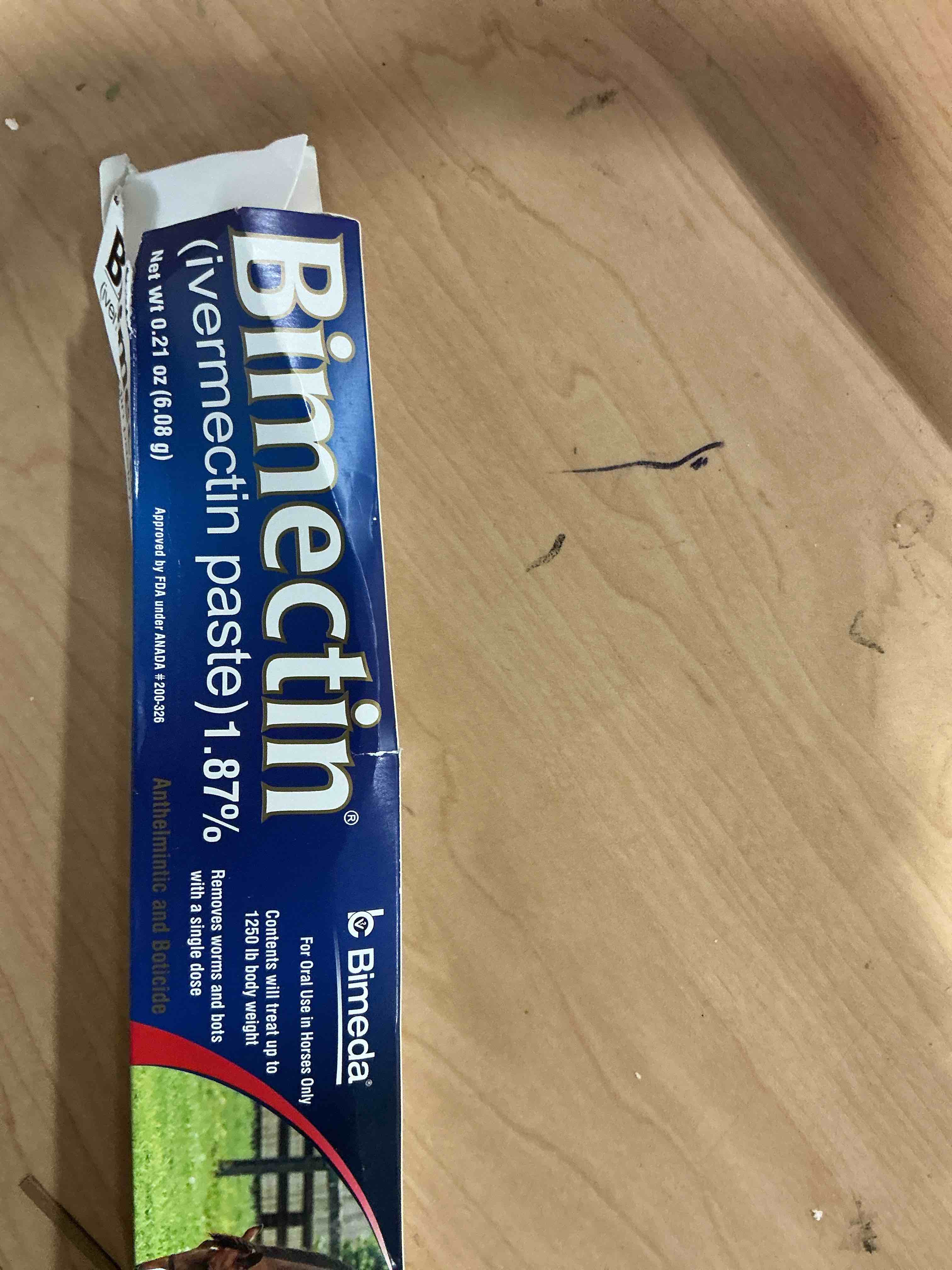 Condition photo showing New/Like New for bimectin 1.87% ivermectin apple flavored wormer 3pk