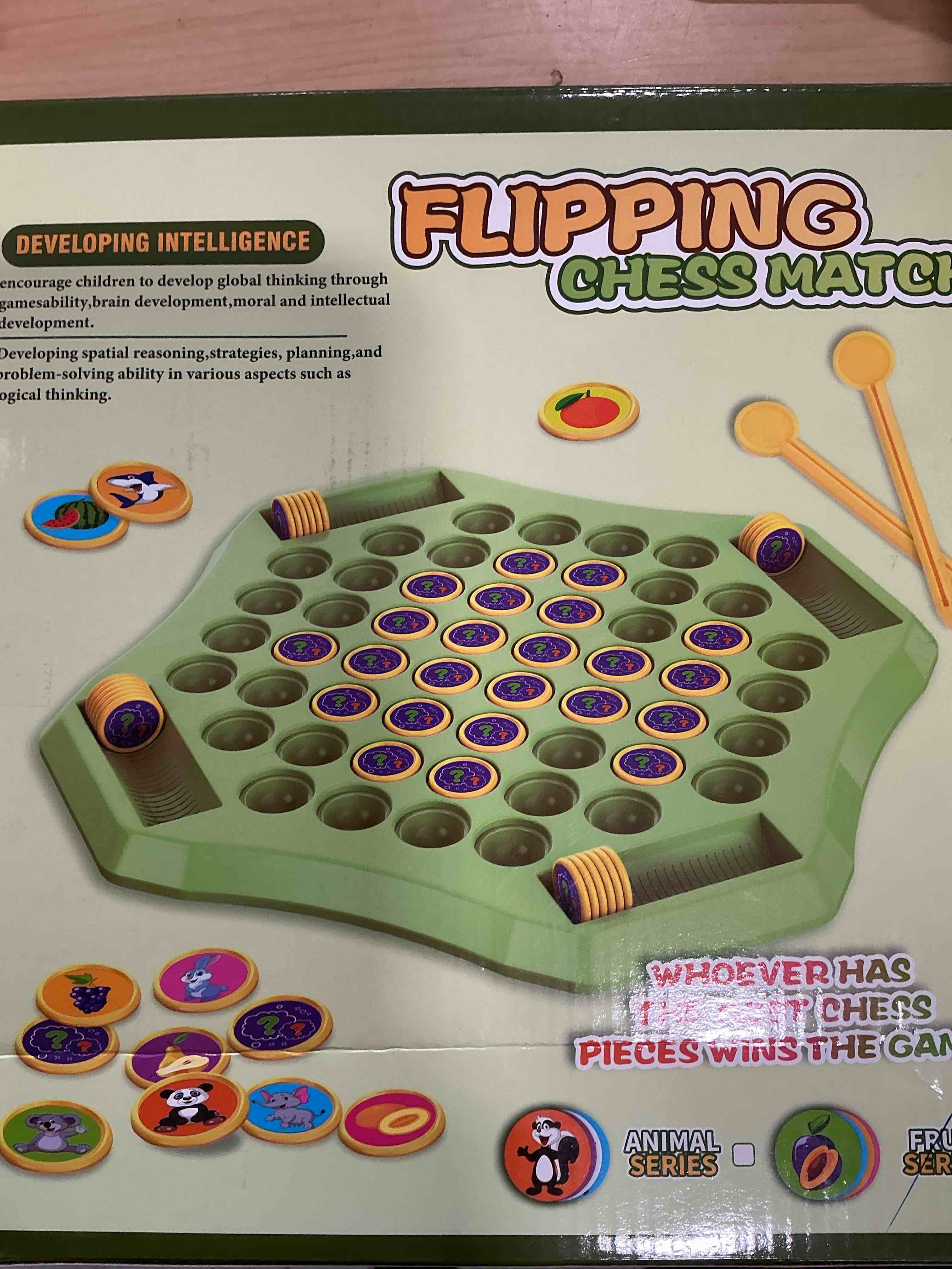 Condition photo showing New/Like New for 54pcs fruit flip chess memory chess game, flip match board game, for kindergarten, family, and party activities