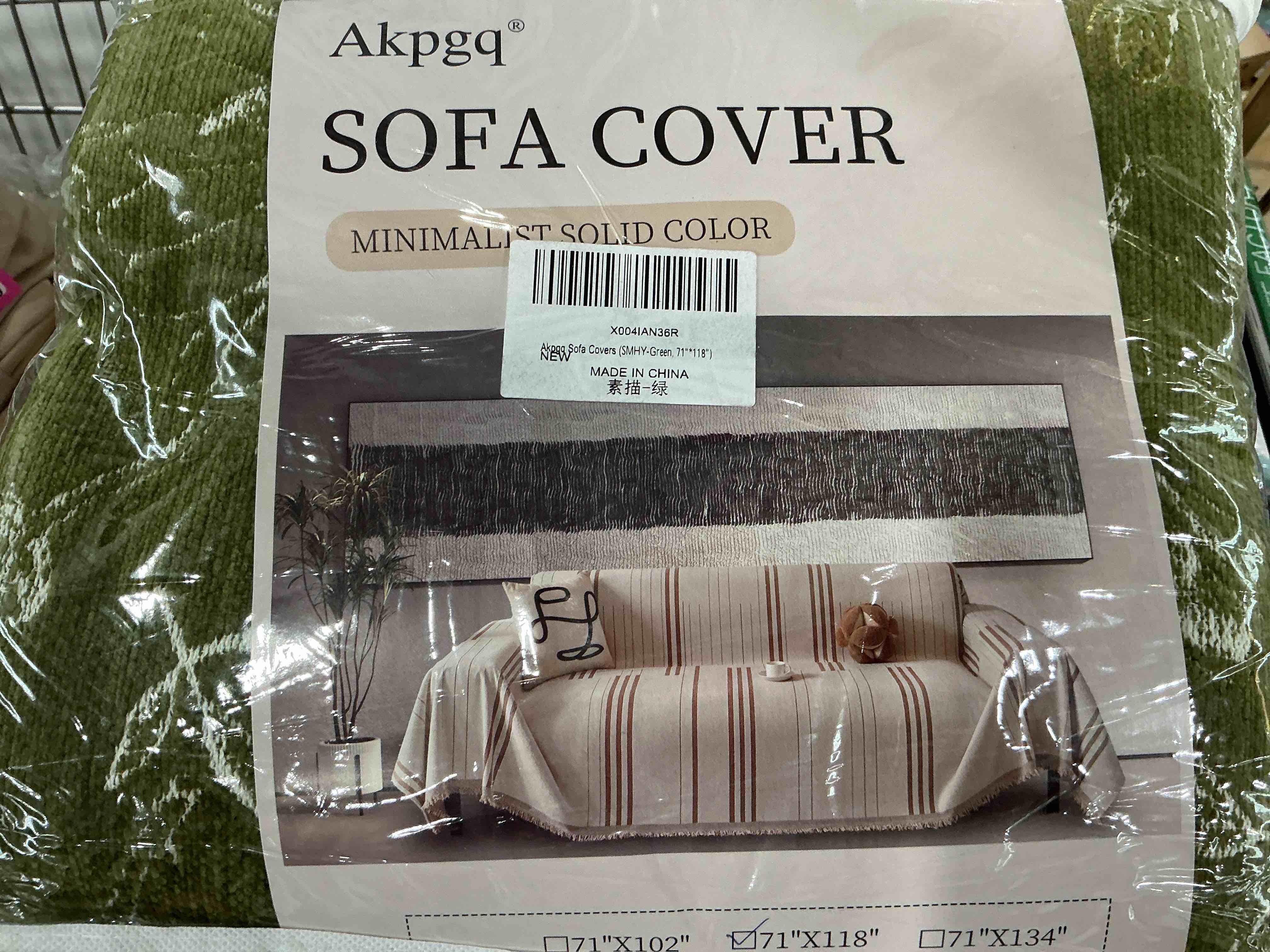 Condition photo showing New/Like New for boho anti-slip couch cover soft pet-friendly sofa cover for dog chenille couch cover multi-use furniture protector cover washable (smhy-green, 91"*134") smhy-green 91"*134"