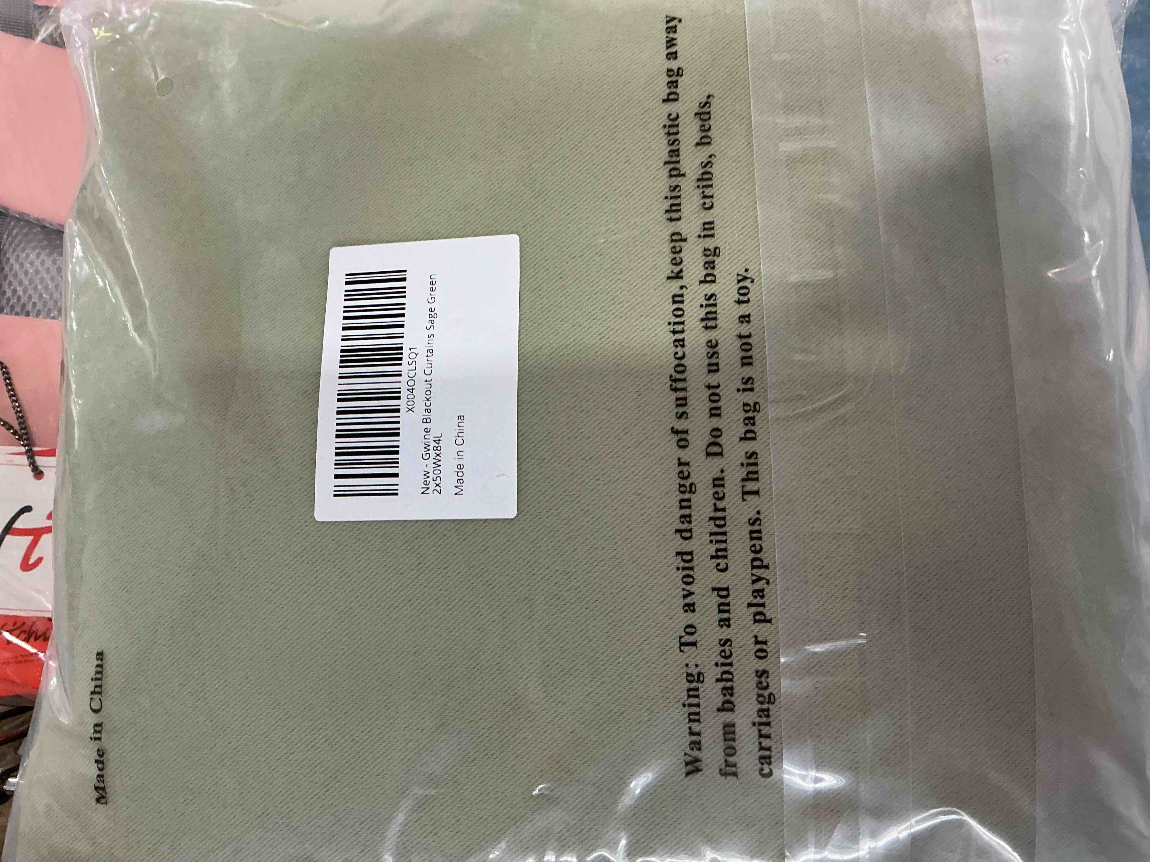 Condition photo showing New/Like New for gwine sage green blackout curtains for bedroom 84 inches long 2 panels set, solid noise reducing thermal insulated blackout curtains for living room with rod pocket, each 50" wx84 l sage green 50"w x 84"l (pack of 2)