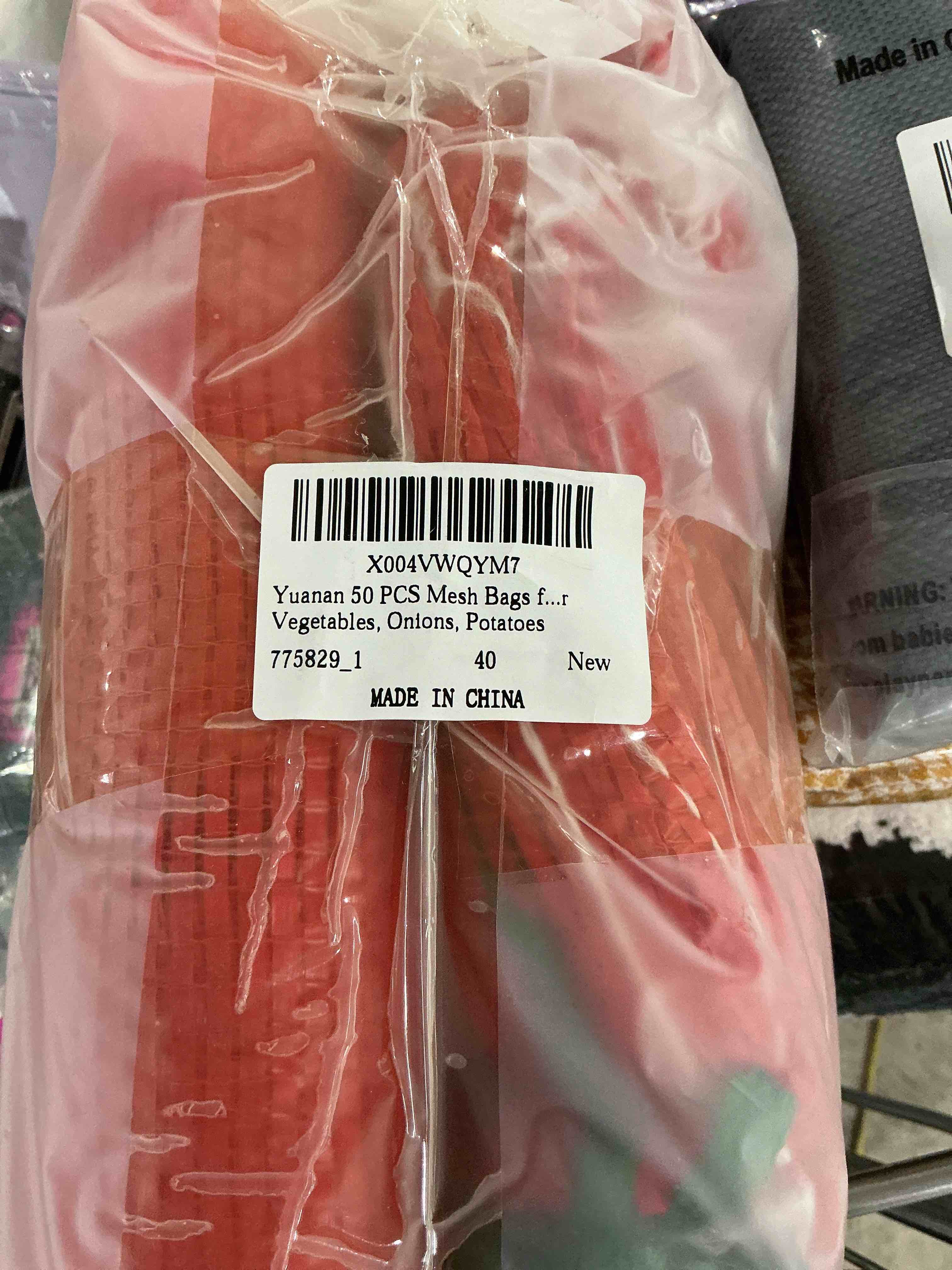 Condition photo showing New/Like New for 50 pcs mesh bags for vegetables, mesh onion bag 11"×18" produce bags reusable breathable vegetable storage net bag meshs drawstring onion meshs storage-bag for vegetables, onions, potatoes