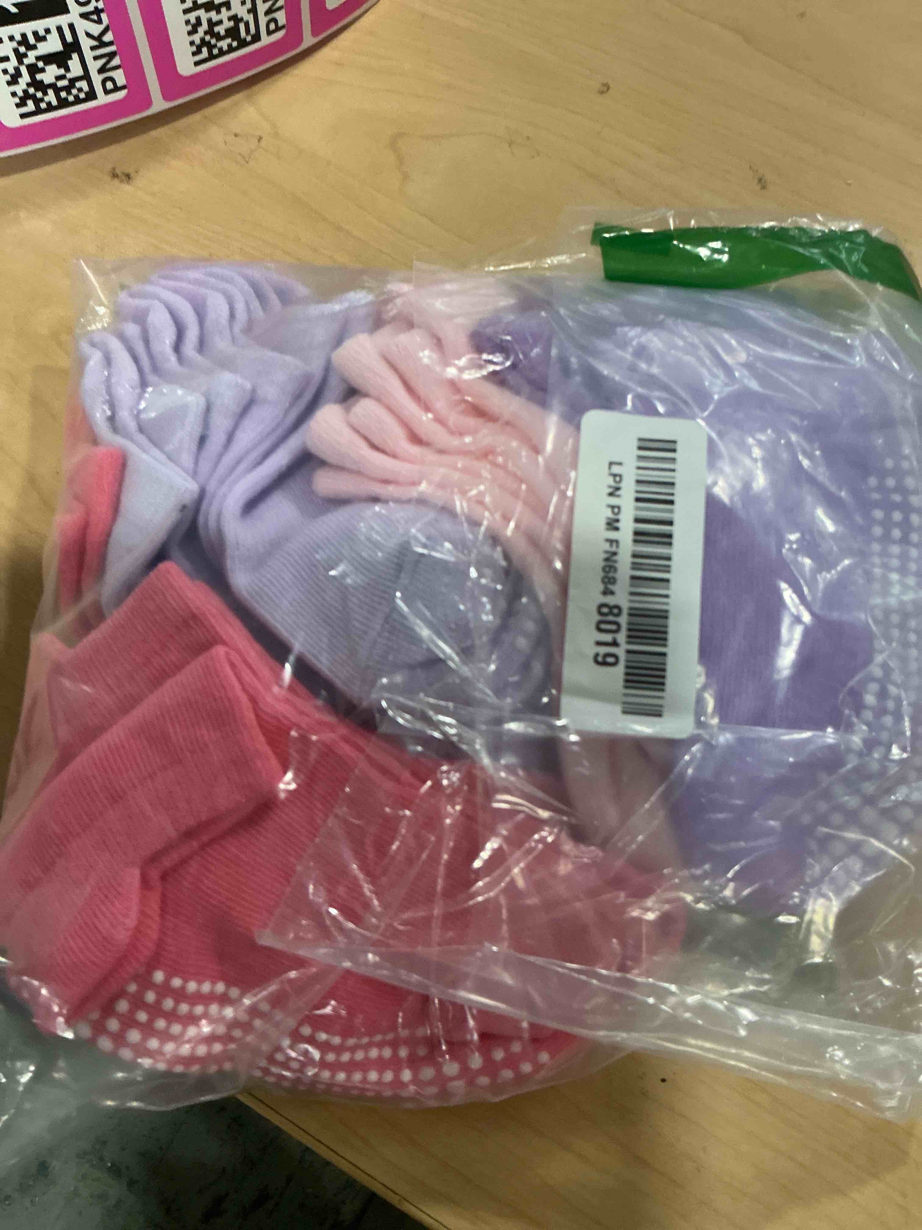 Condition photo showing New/Like New for 3 pairs cute pilates grip socks for women bling glitter rhinestone crew non slip grip socks for yoga, barre,barefoot