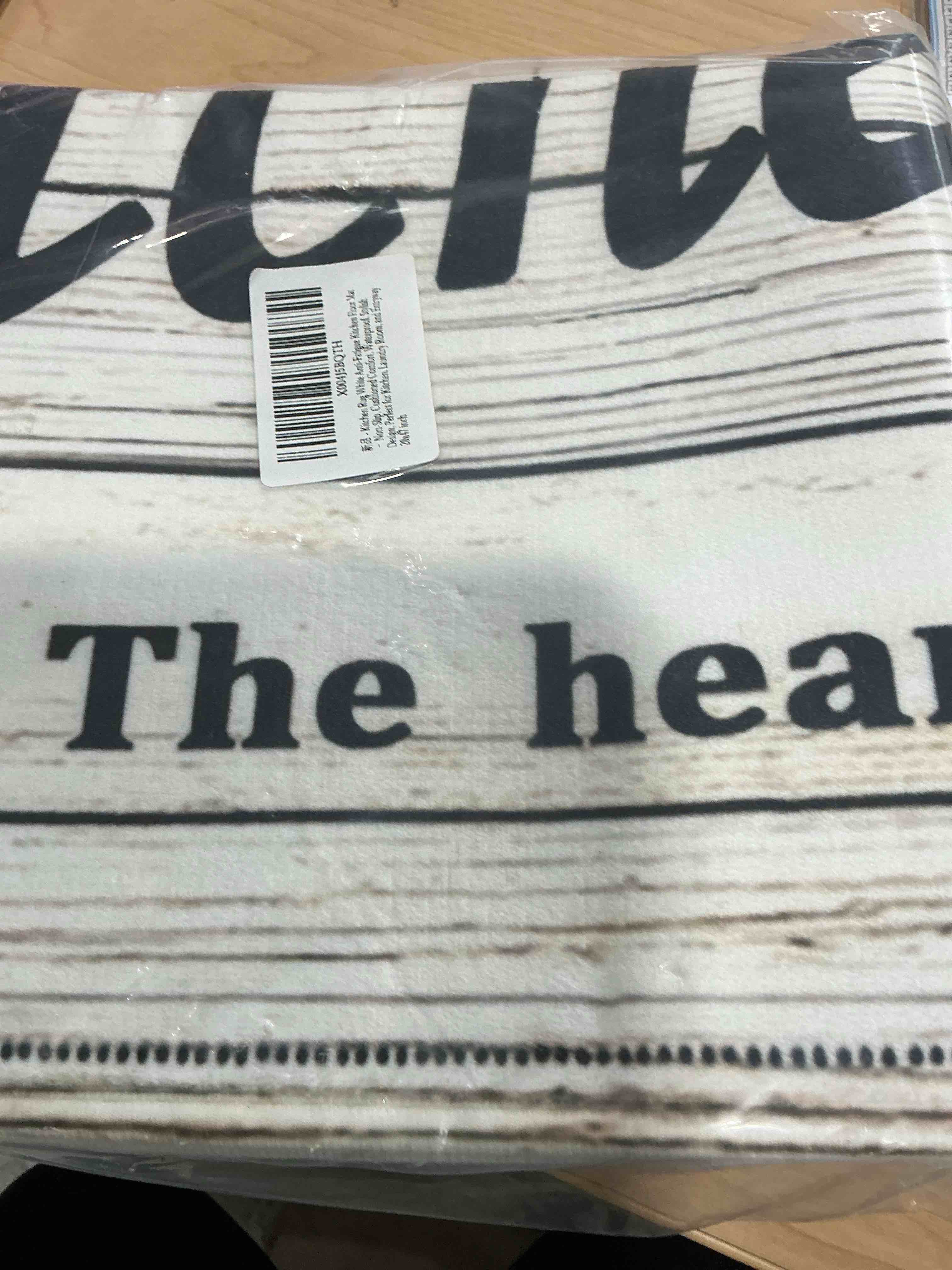 Condition photo showing New/Like New for super soft entryway rugs and kitchen rug, absorbent machine washable low profile runner for door mats, laundry room, bathroom, hallway - non-slip backing & ultra fine microfiber 20x47 inch 1'8" x 3'11" (rectangular) white