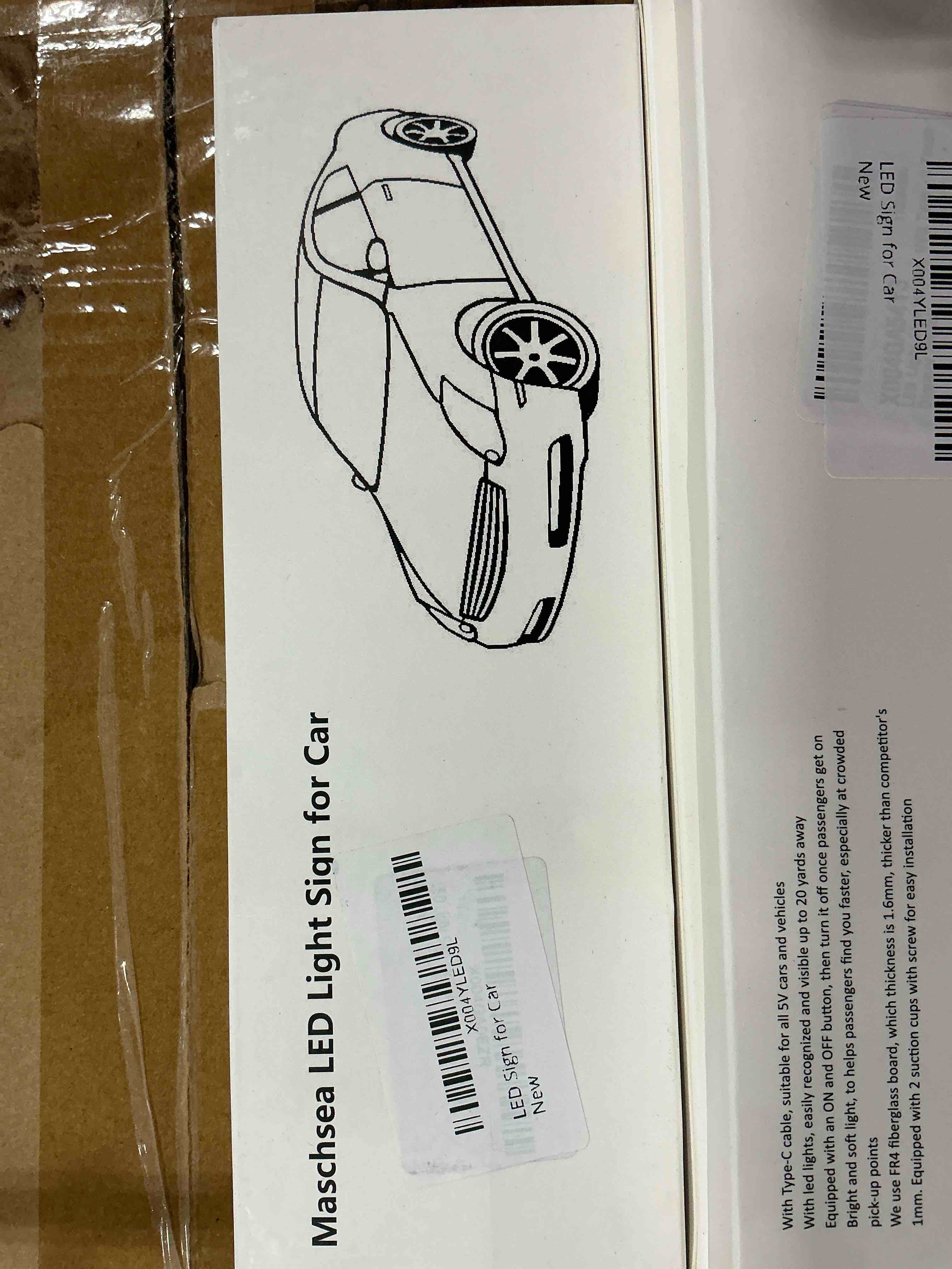 Condition photo showing New/Like New for led light sign for car windshield lift amp signs gifts for rideshare drivers accessories - upgraded connector and adjustable brightness (pink)