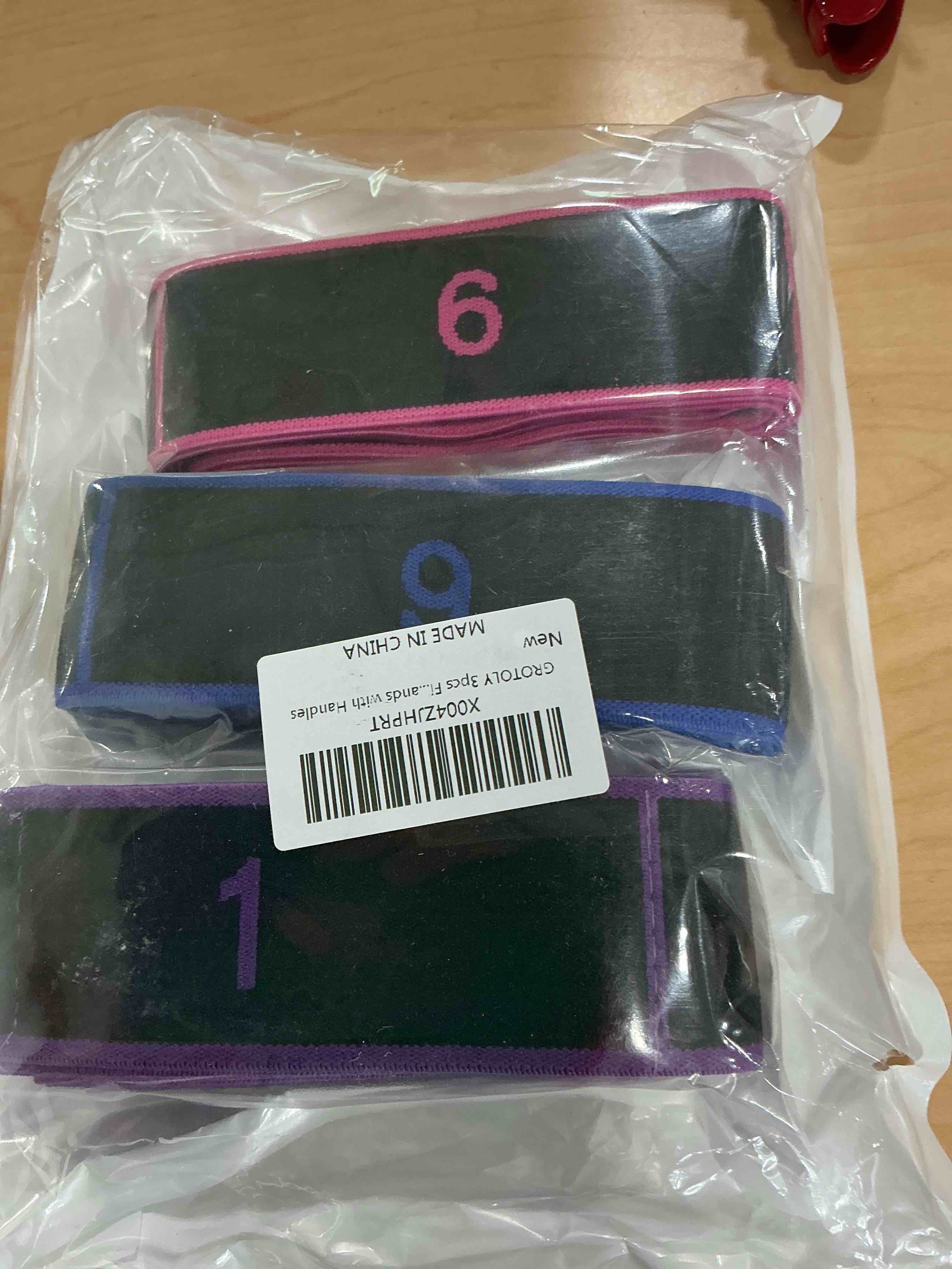 Condition photo showing New/Like New for fitness resistance bands with handles, fitness resistance band for stretching and yoga, fashion puller exercise, adjustable bands for full body stretching shaping