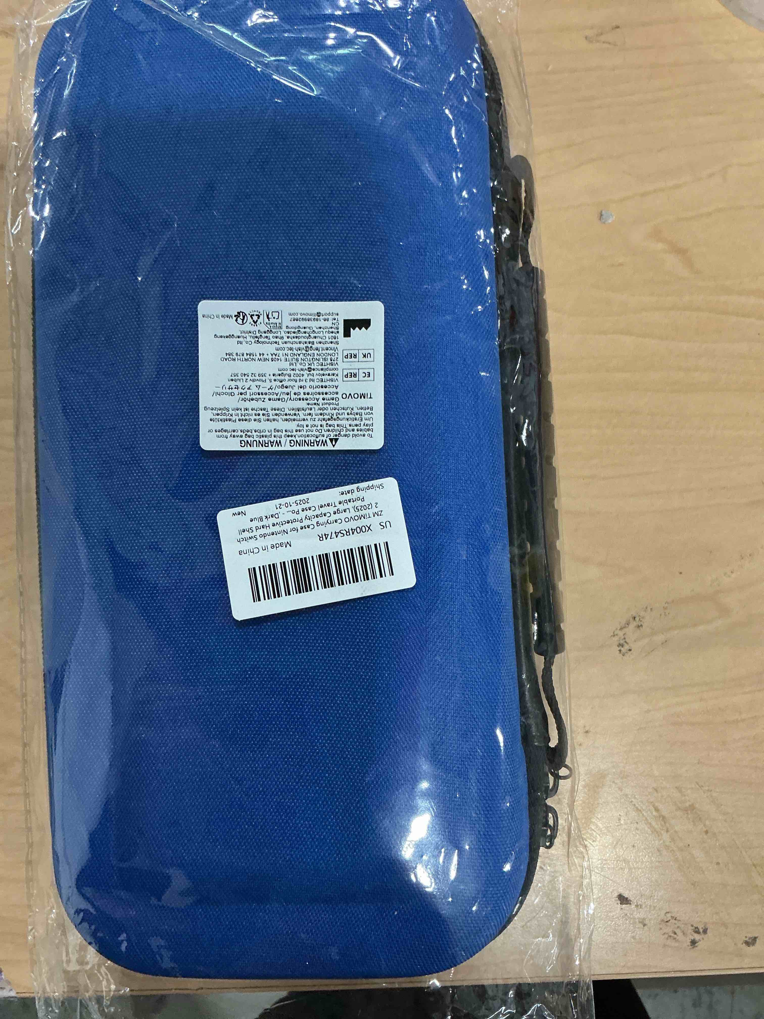 Condition photo showing Brand New for timovo carrying case for nintendo switch 2 (2025), large capacity protective hard shell portable travel case pouch for switch 2, with 10 game card slots and pockets for console & accessories,dark blue dark blue 10 slots