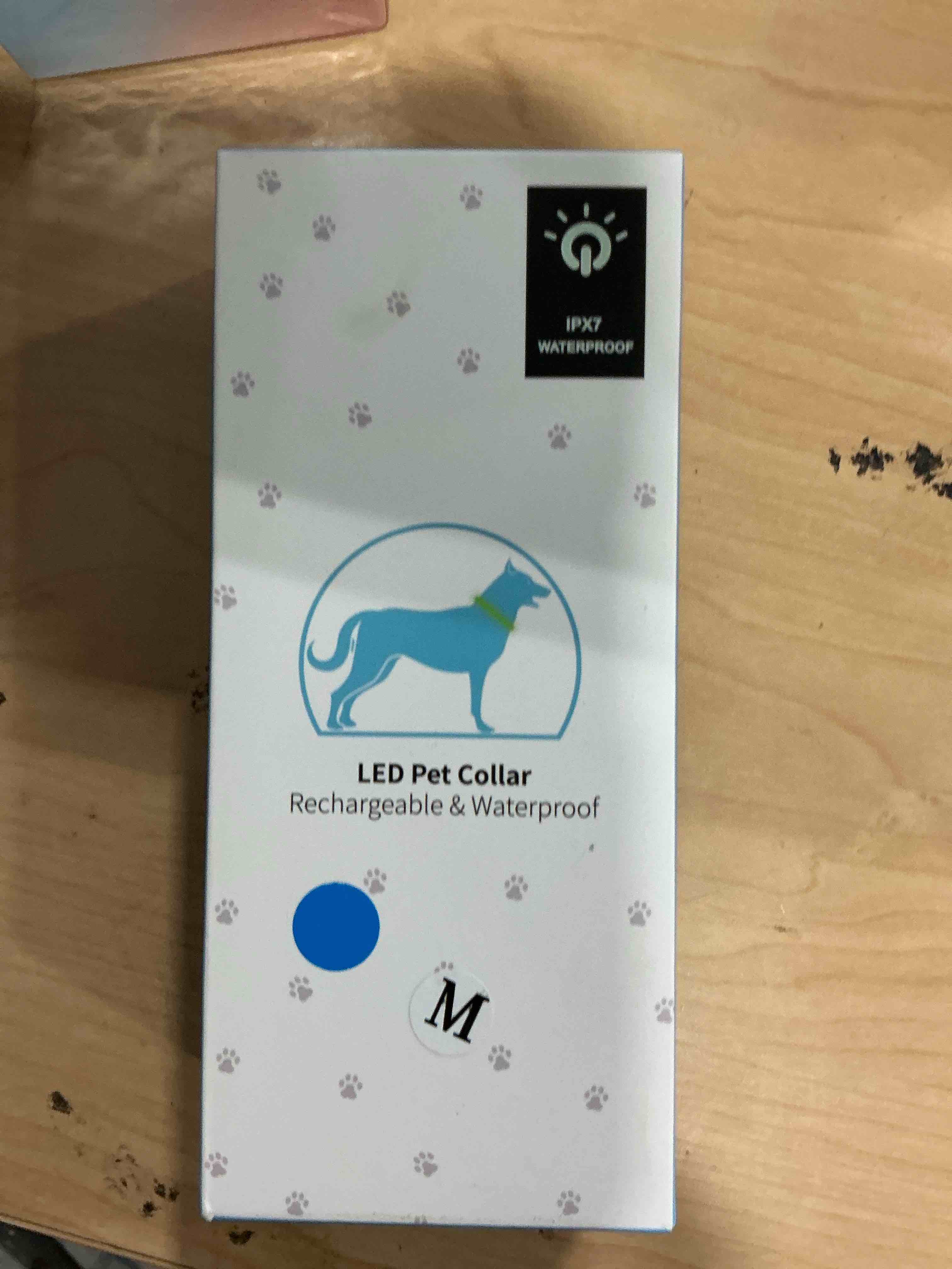 Condition photo showing New/Like New for airtag dog collar with qr code & led light, ip68 waterproof rechargeable pet collar with reflective strips, durable airtag holder for medium/large dogs (green, l(20-24 in)) green l(20-24 in)
