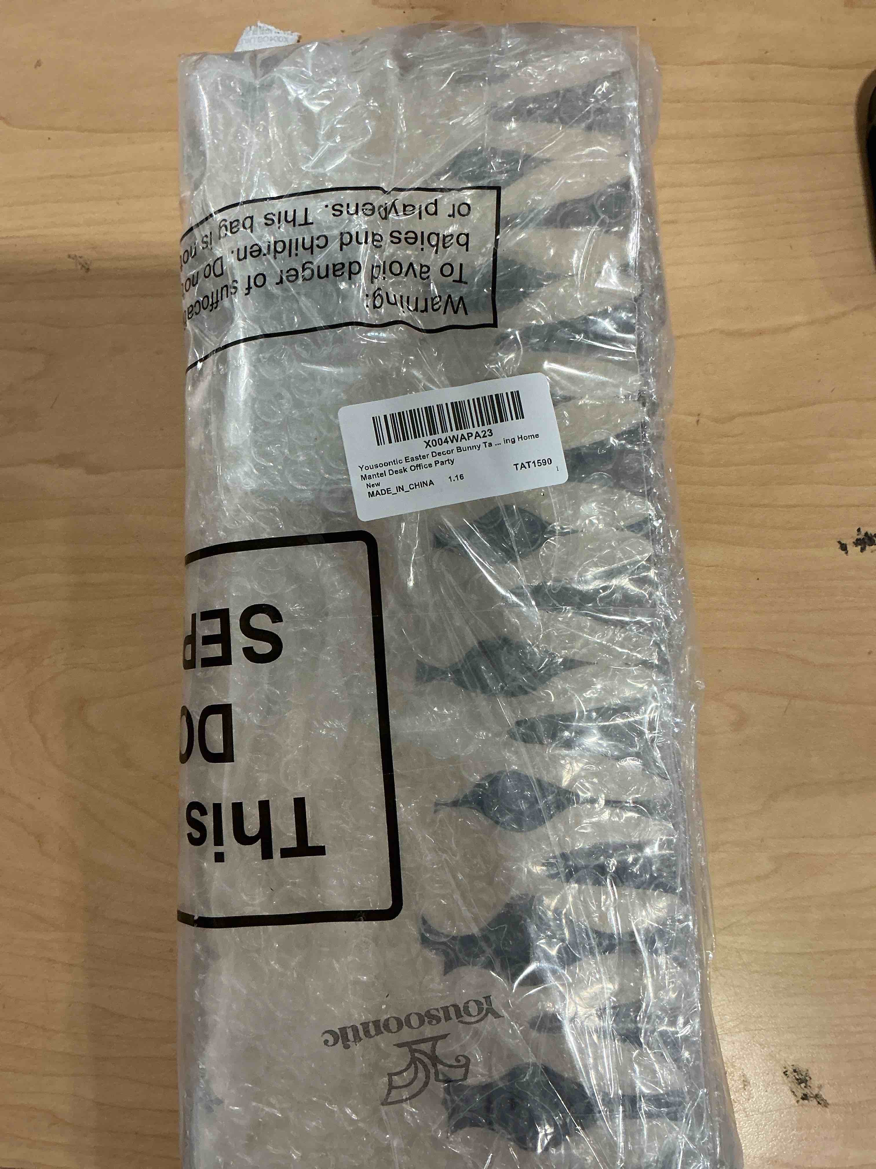 Condition photo showing Brand New for yousoontic easter decorations, bunny easter decor for table with led lights wood bunny table centerpieces with plush tail 3d block rabbit sign farmhouse decor for spring home mantel desk office party