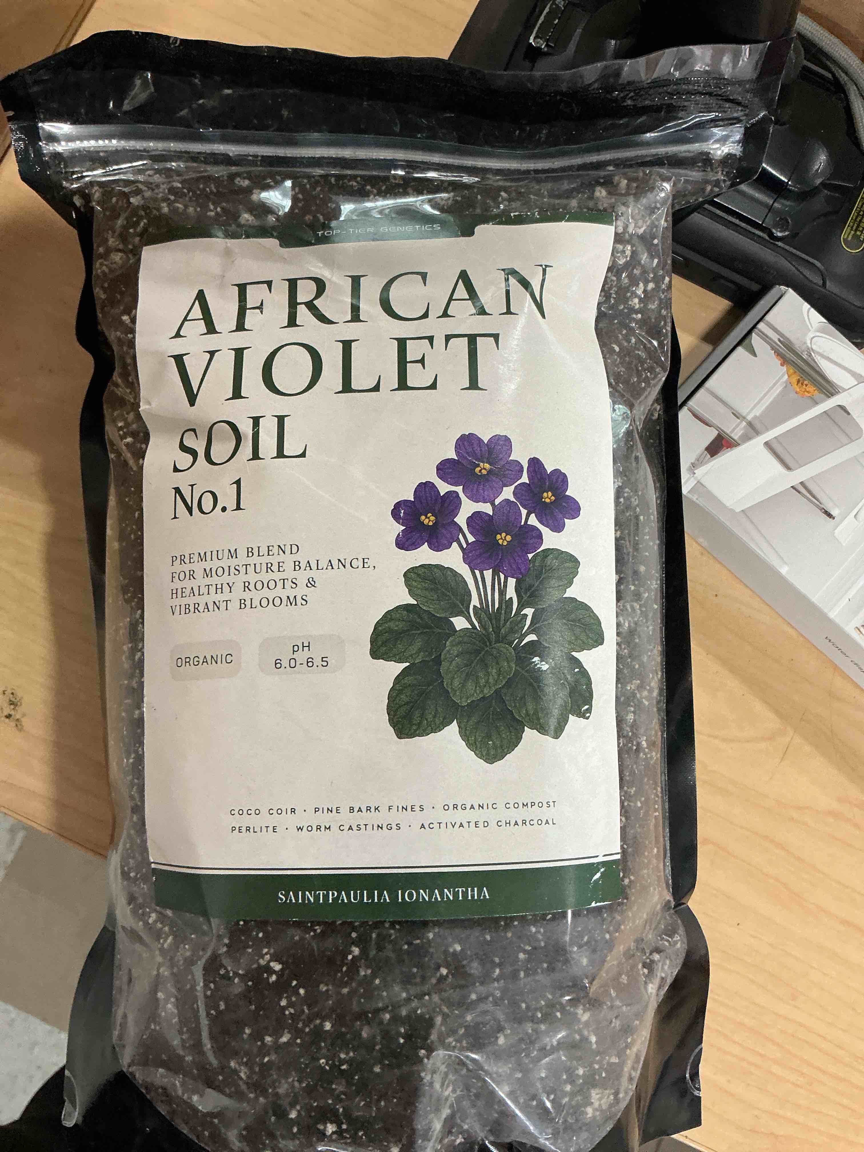 Condition photo showing Brand New for premium african violet soil – organic, nutrient-rich potting mix for saintpaulia – promotes strong roots, consistent moisture & vibrant blooms – fast-draining & ready to use (4 qts)