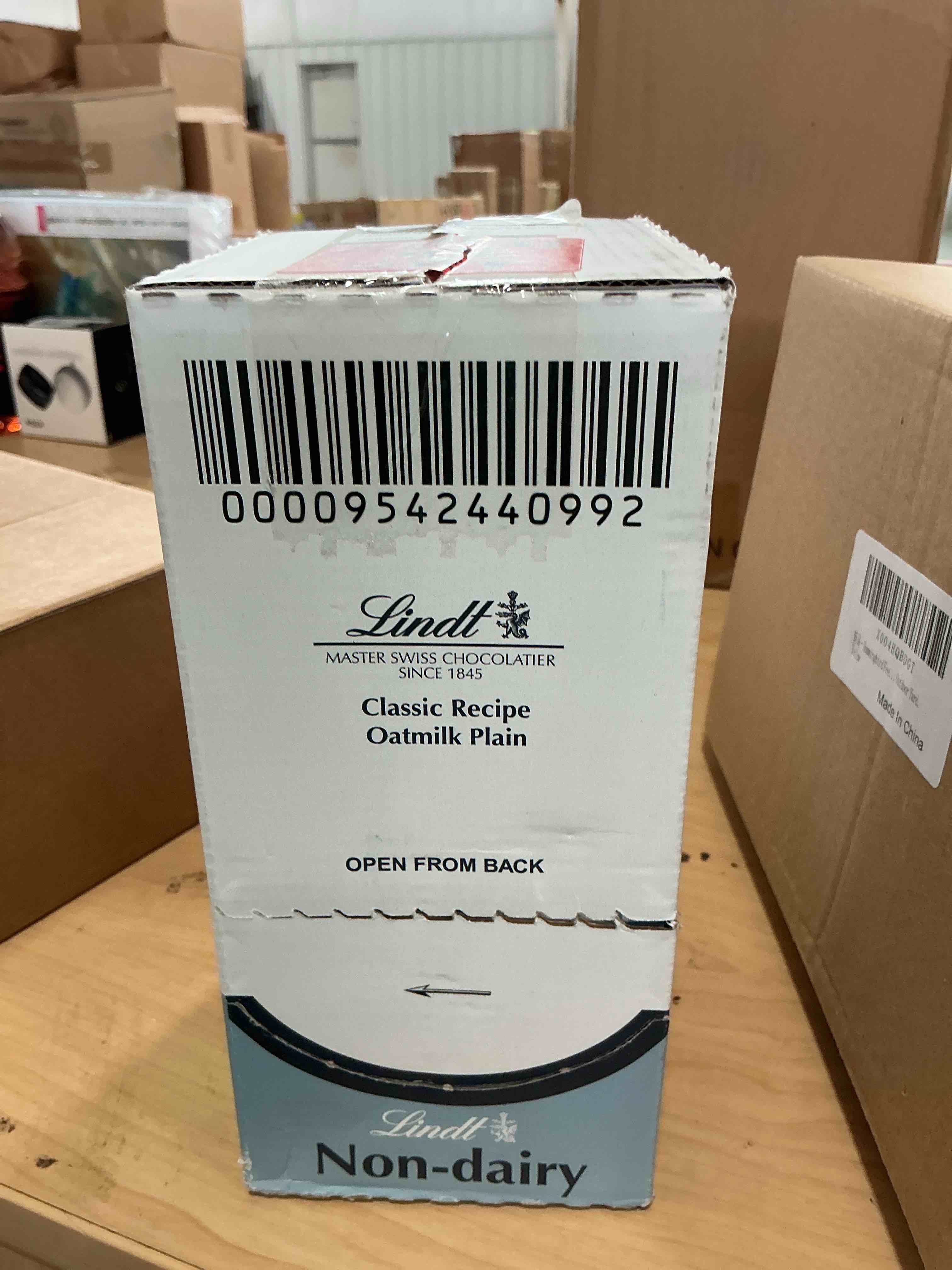 Condition photo showing Brand New for lindt classic recipe non-dairy oatmilk chocolate candy bar, 10 pack, 3.5 oz.