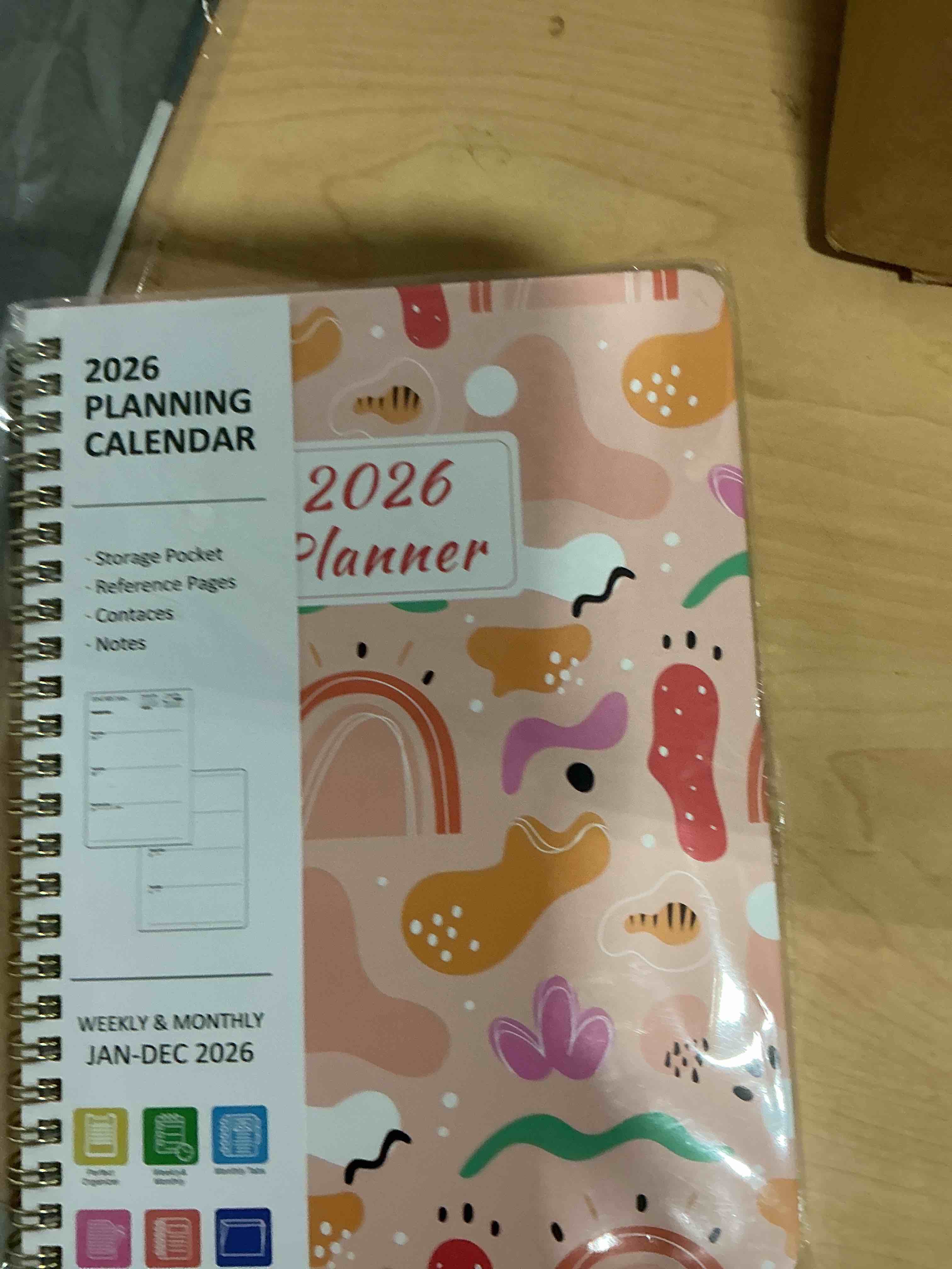 Condition photo showing Brand New for 2026 planner, weekly and monthly academic planner calendar (jan.2026 - dec.2026), planning agenda book, for office desk accessories and school supplies, a5(6.3" x 8.5") colorful capers 6.3"x8.5"(jan 2026-dec 2026?
