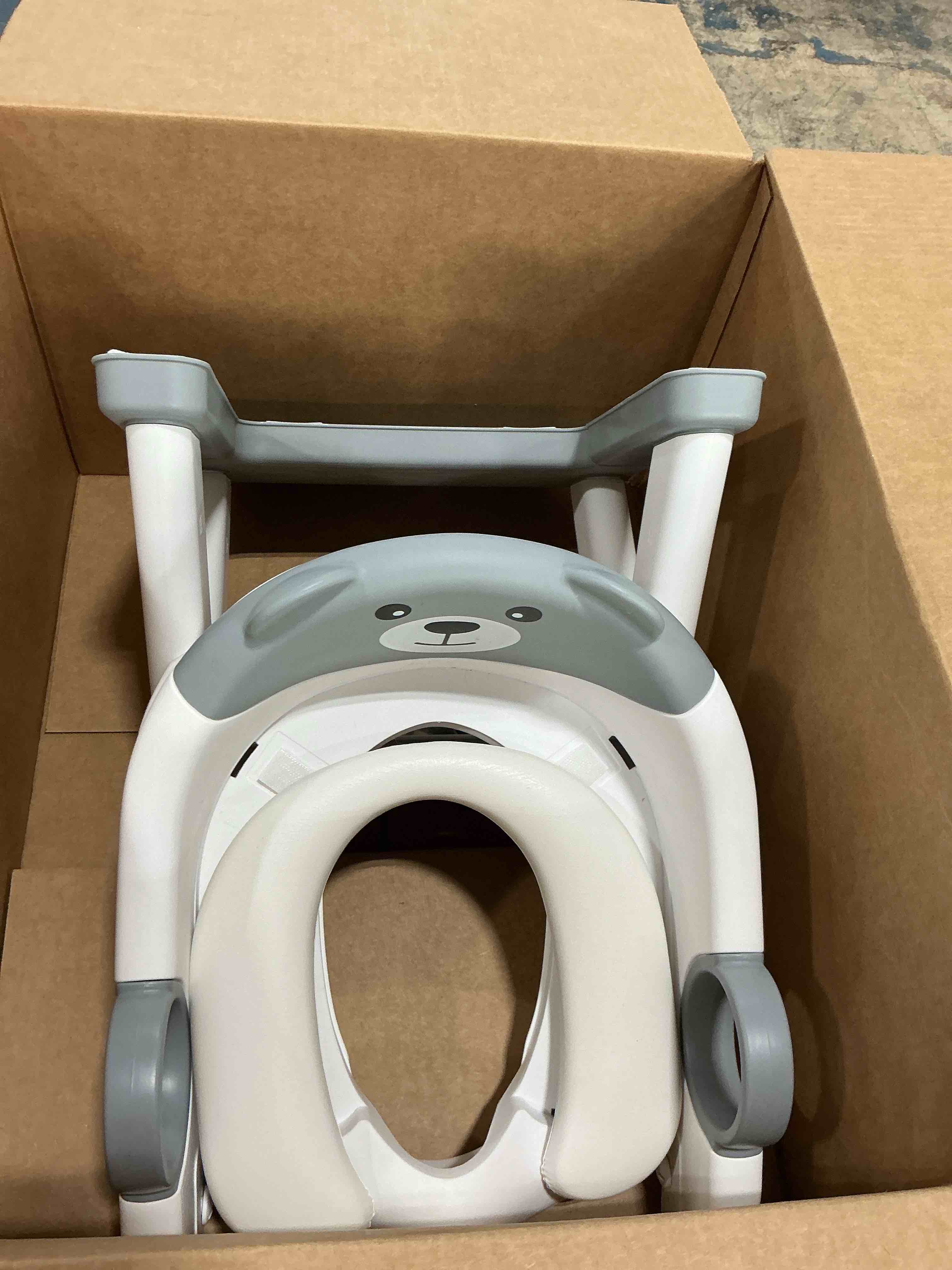 Condition photo showing Good Condition for potty training seat ?skyroku potty training toilet with step stool ladder, for kids boys girls toddlers - comfortable safe potty seat with anti-slip pads ladder ?8838-grey?