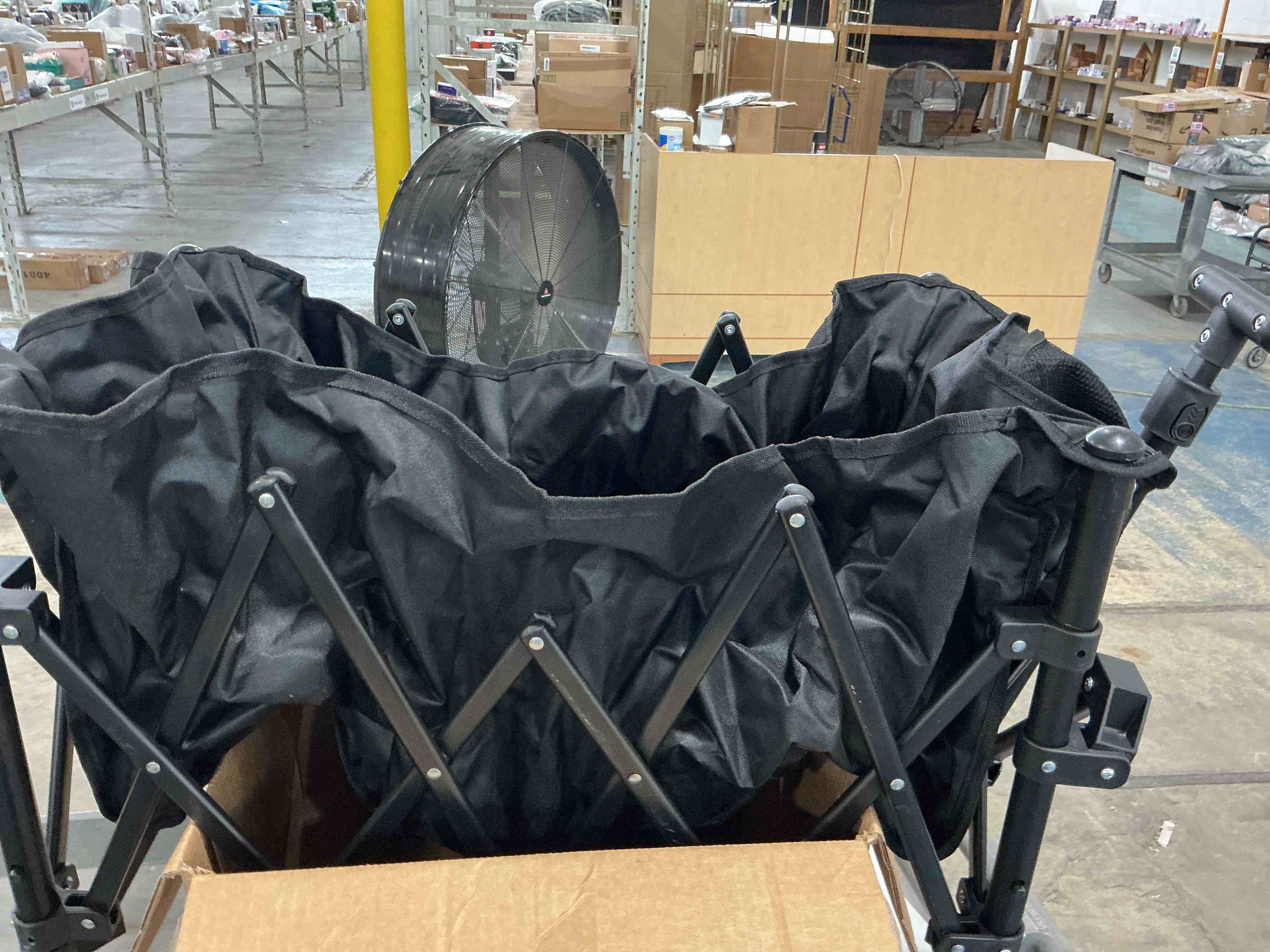 Condition photo showing Good Condition for kitsure collapsible wagon with wheels, foldable dog wagon carts with 200lbs load capacity, utility shopping cart, black, 28.0" x 17.0" x 36.0"