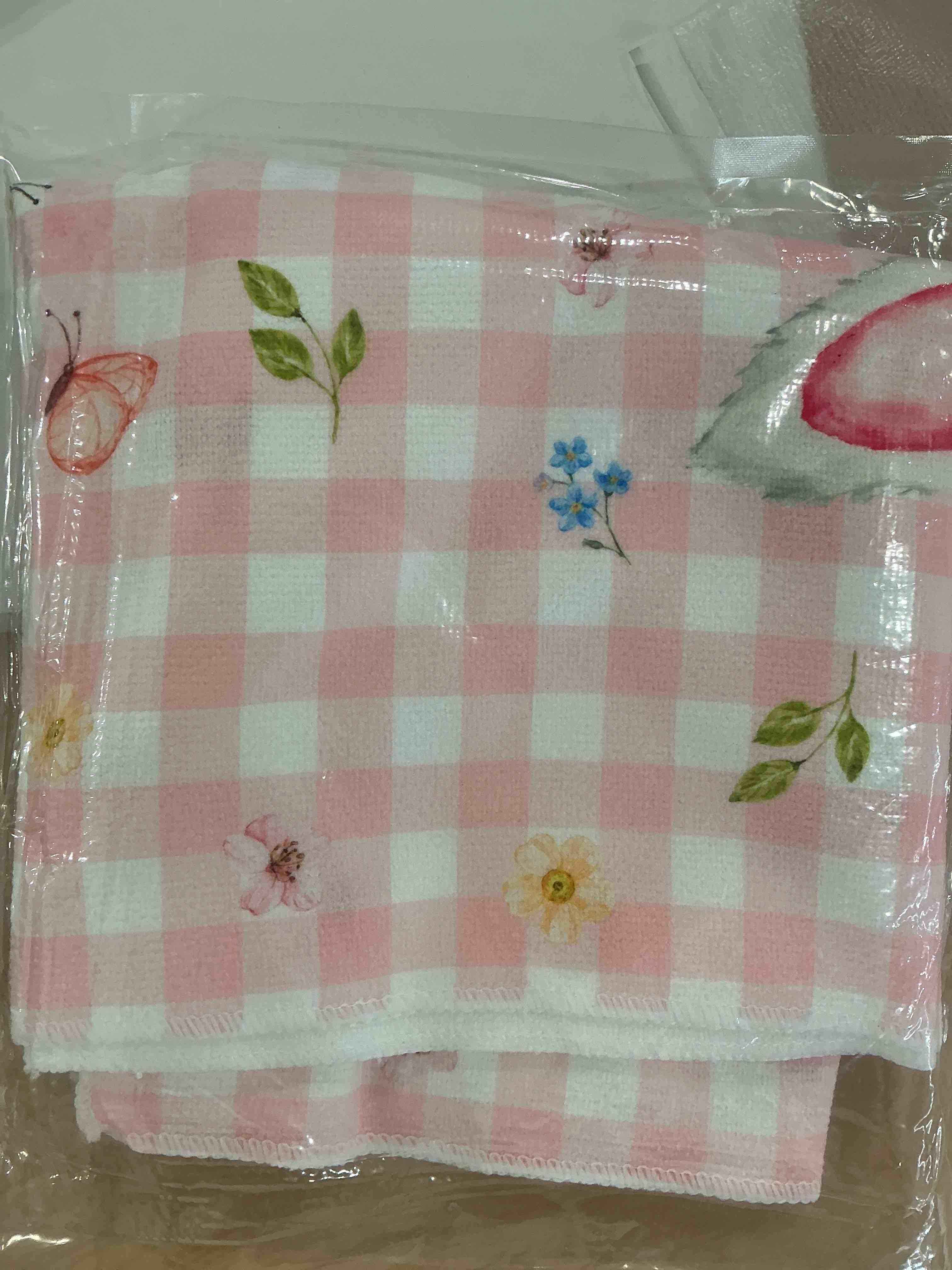 Condition photo showing New/Like New for hoyuwak easter kitchen towels set of 2 bunny rabbit dish towel 15.7x22.8 inches white plaid cute drying dishcloth for baking cooking decoration