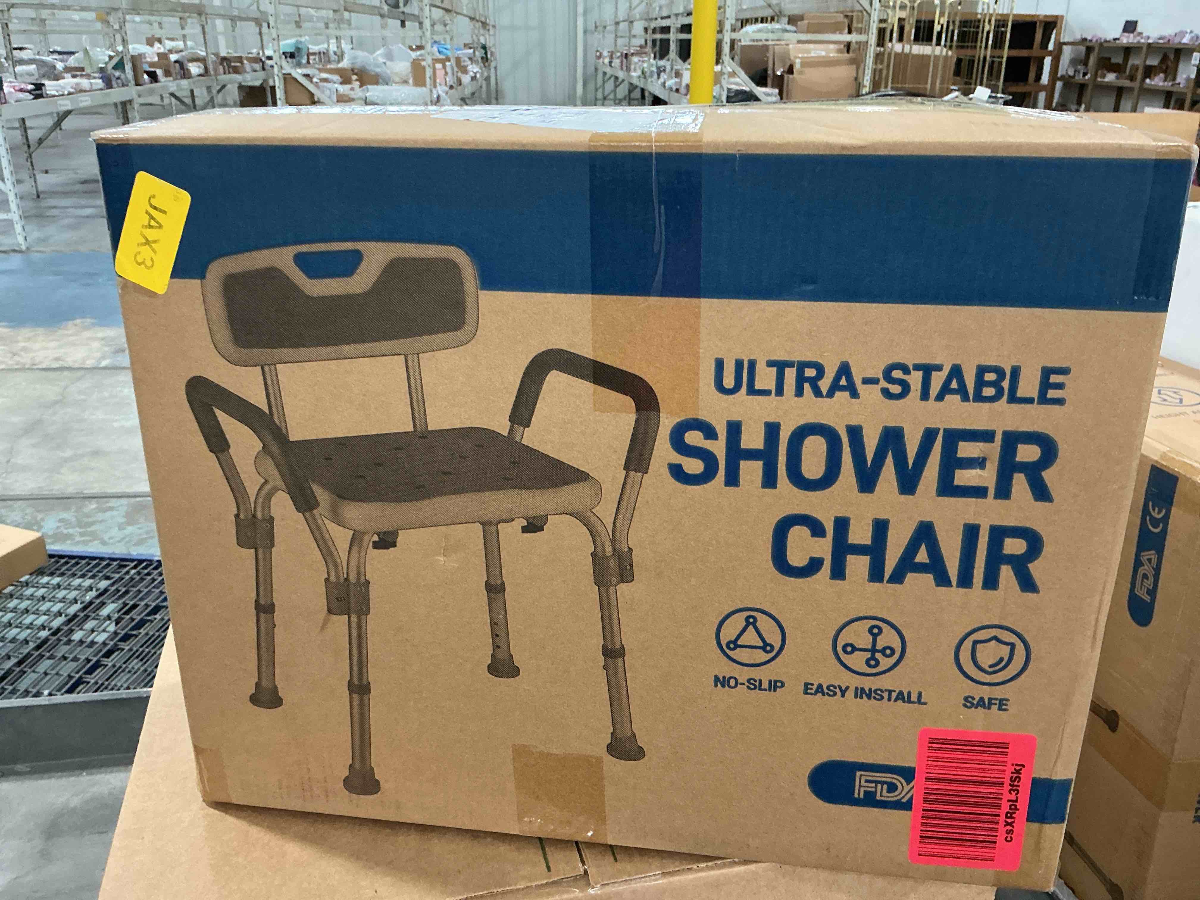 Condition photo showing Brand New for shower chair for inside shower [military grade] [500 lbs heavy duty] shower seat with arms and back for bathtub, [fsa/hsa eligible] height adjustable safety bath seat for elderly and disabled, adults grey standard