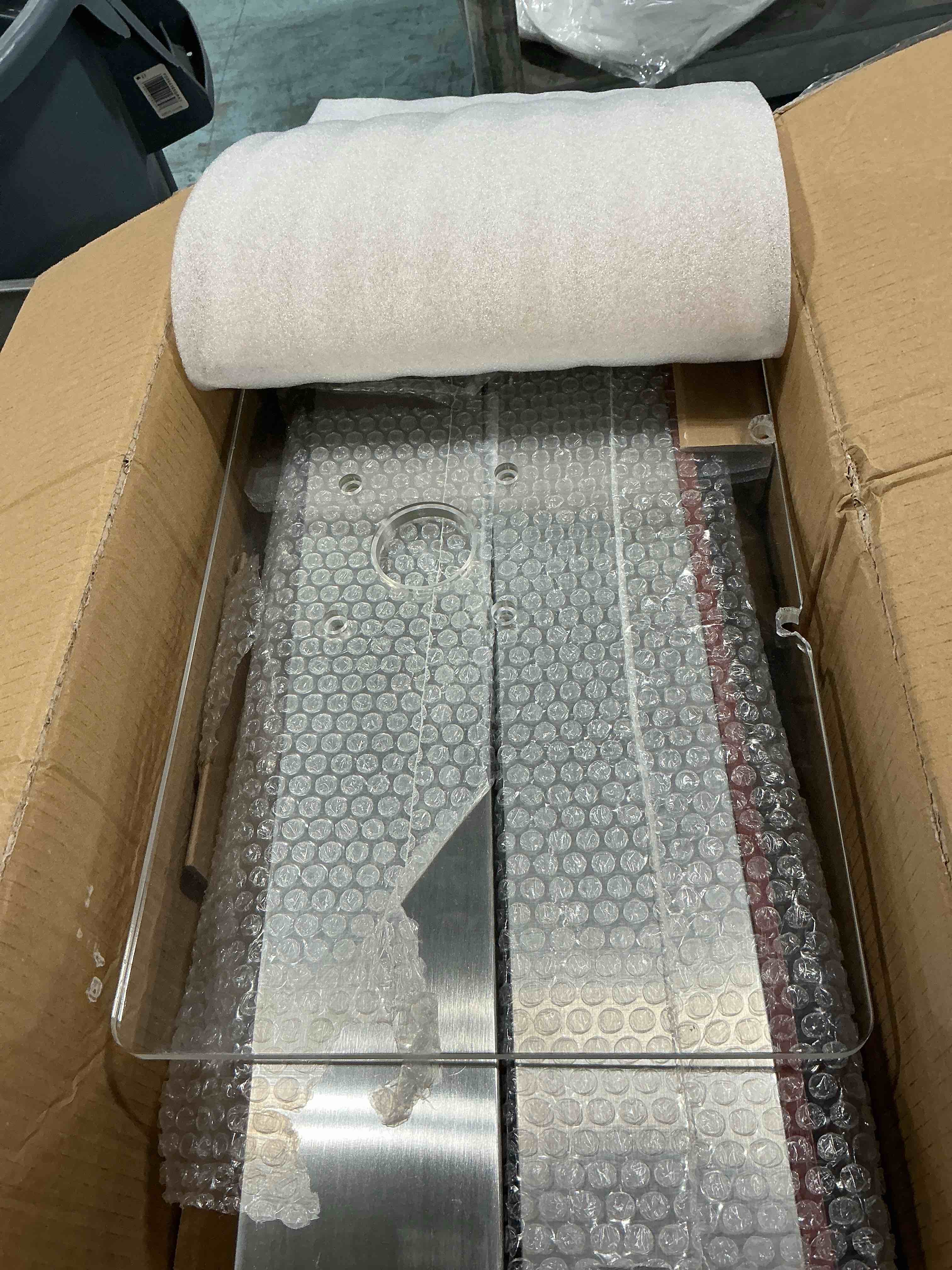 Condition photo showing Good Condition for stainless steel podium stand with acrylic reading surface & hidden cable entry, professional modern podium stand with wood decoration for church, podium stand for church, conference, speech, wedding