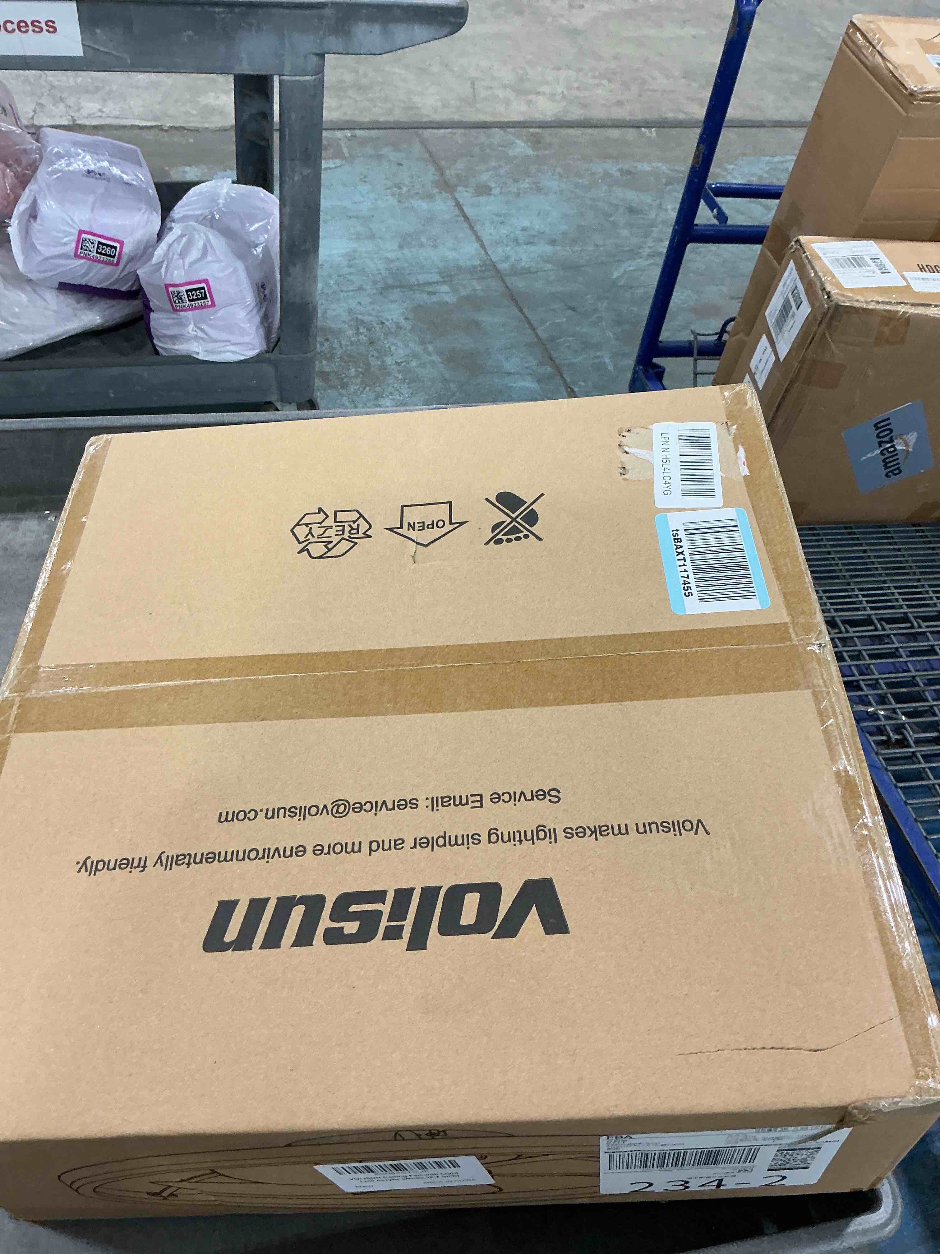 Condition photo showing New/Like New for (factory sealed) volisun low profile ceiling fan with lights and remote, 15.7in bladeless ceiling fans with light flush mount, 3000k-6500k dimmable modern led fan light, white fandelier ceiling fans for bedroom