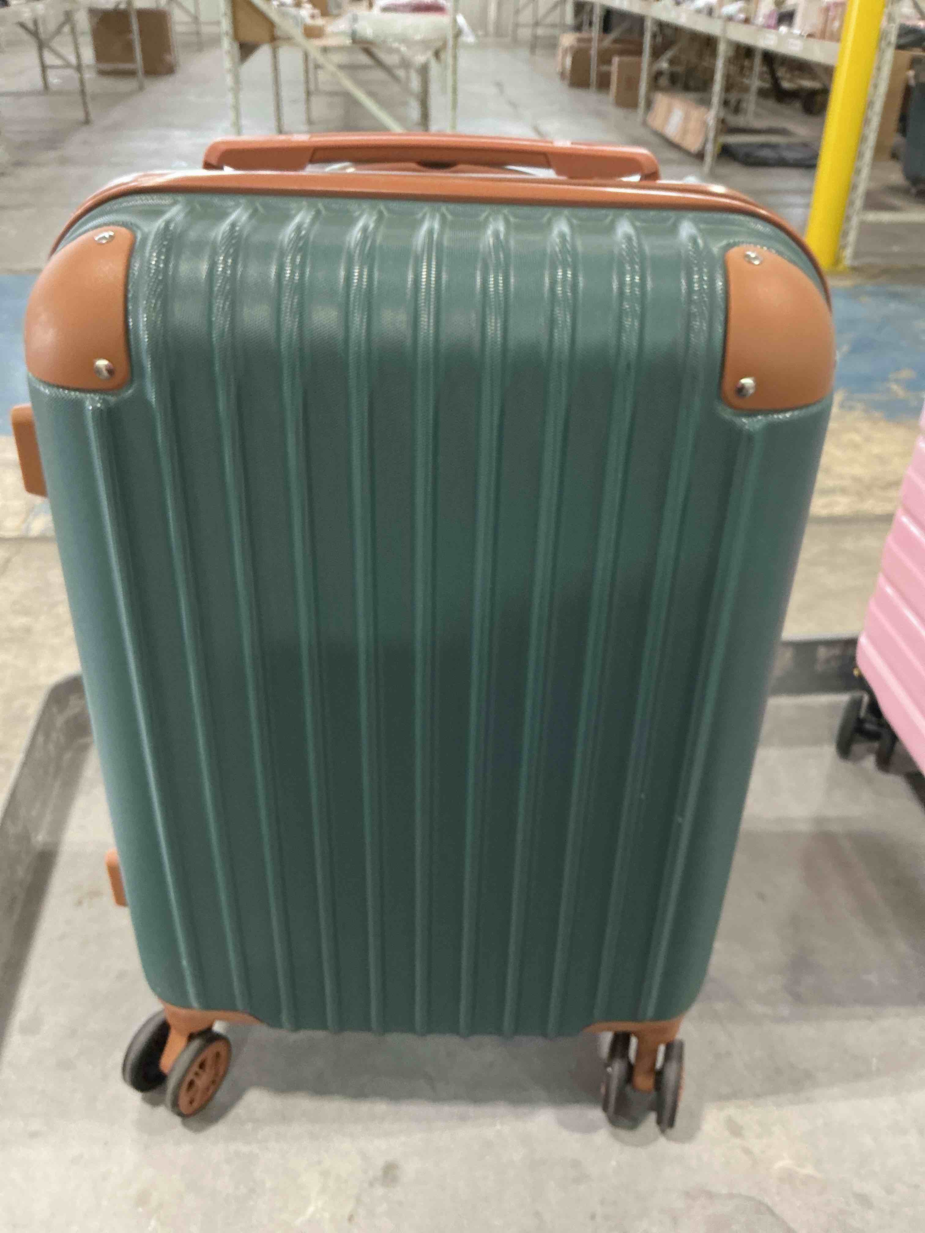 Condition photo showing New/Like New for luggage sets 3 piece suitcases with wheels, suitcase set abs hard case luggage with tsa lock spinner wheels durable travel luggage darkgreen 3 piece sets (20/24/28/db/tb)