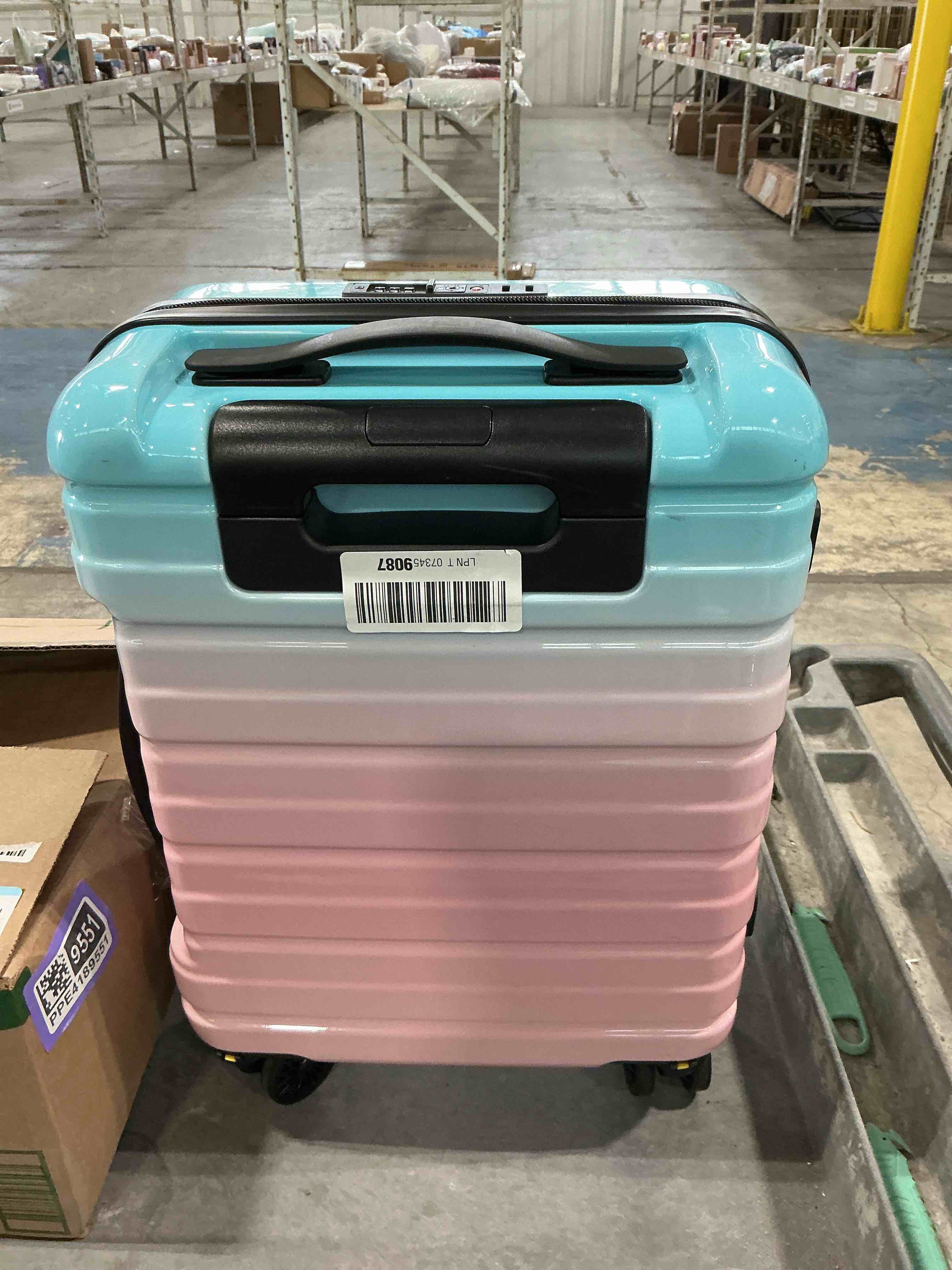 Condition photo showing New/Like New for lekesky 16 inch underseat carry on luggage airline approved, small hard shell suitcase with tsa lock spinner wheels, lightweight personal item carry-on for travel, cotton candy