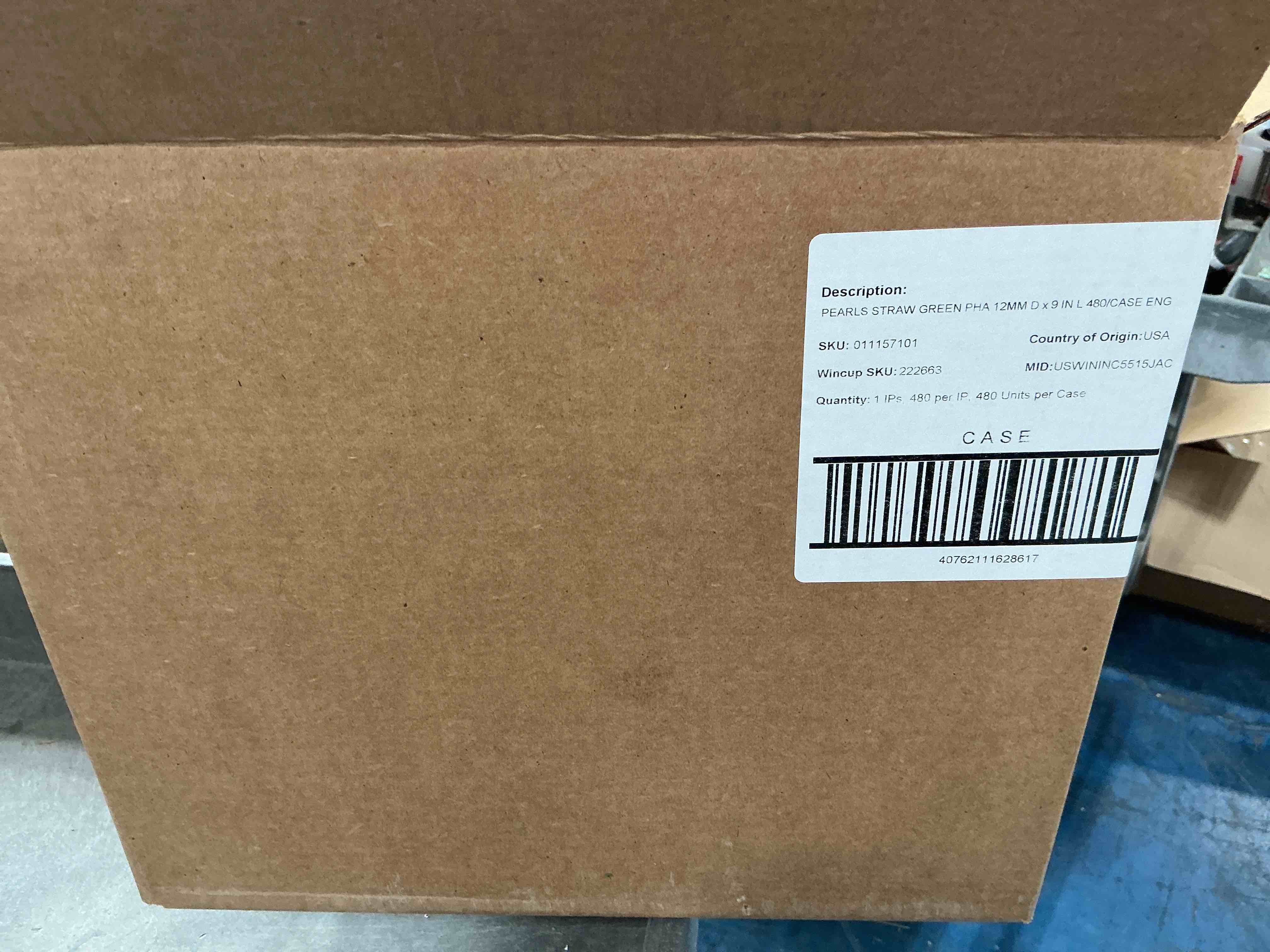 Condition photo showing New/Like New for 480 pcs green plastic boba straws, 12mm extra wide disposable smoothie straws for bubble tea, popping pearls - 9 inch design