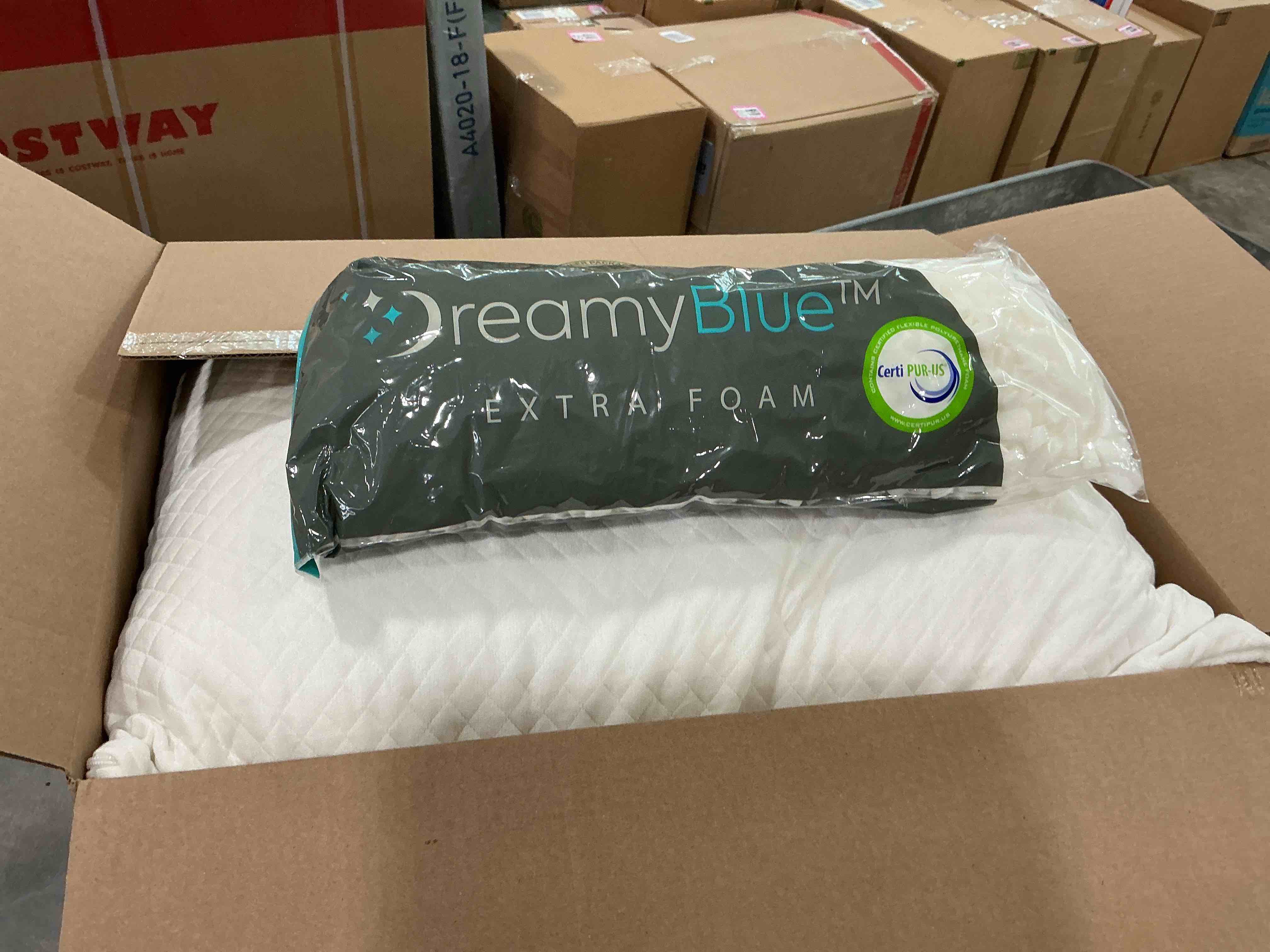 Condition photo showing Good Condition for dreamyblue signature pillow w/adjustable loft • shredded memory foam fill • neutral alignment for side, back, and stomach sleepers • washable bamboo rayon cover • certipur-us certified foam (queen) queen (pack of 1)