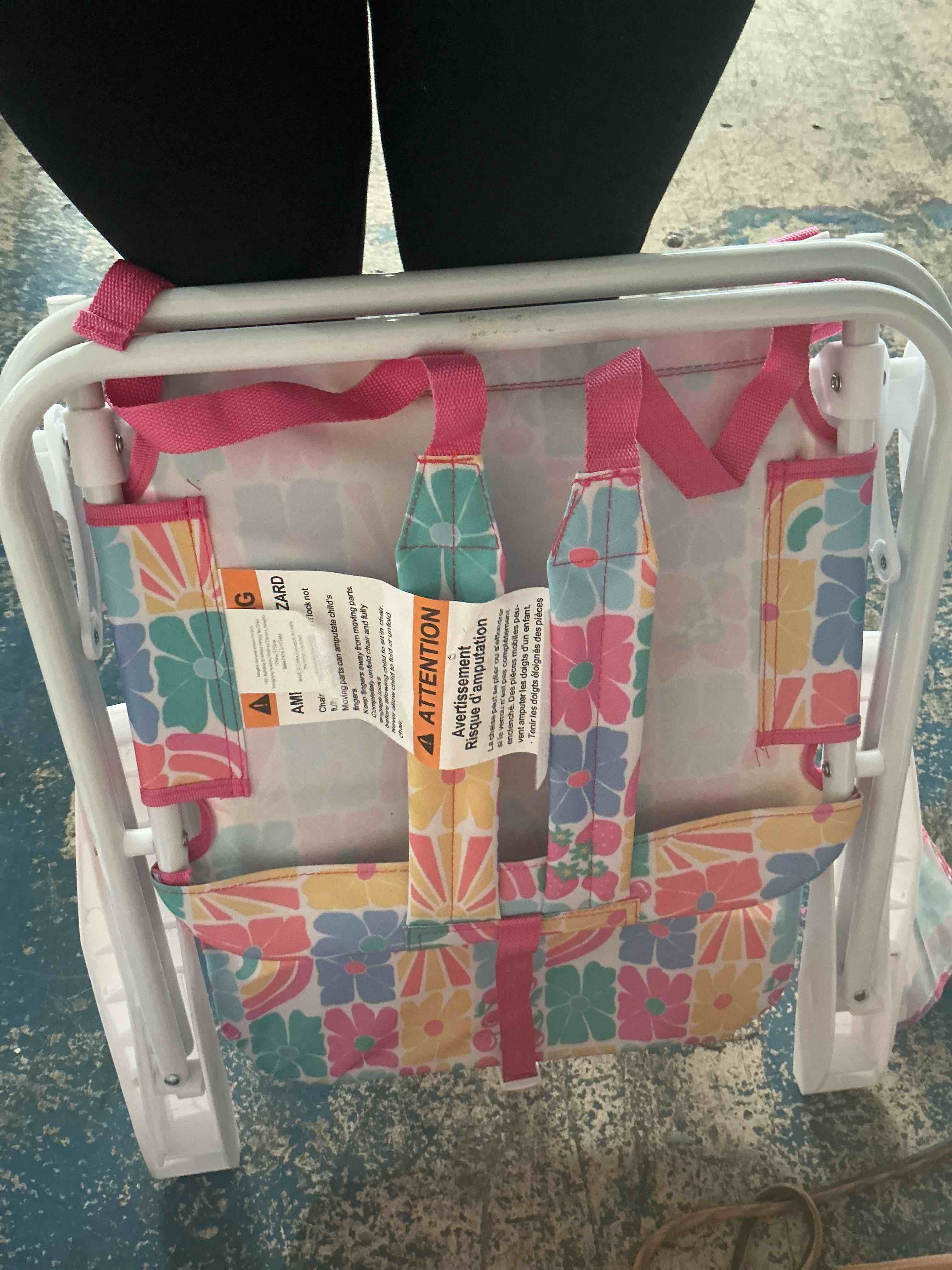 Condition photo showing Brand New for suteck beach chair, adjustable 5-position backpack beach chairs for adults kids, foldable lay flat chair with cooler bag, cup holder and lumbar pillow, reclining lay down chairs (1, rainbow pink)