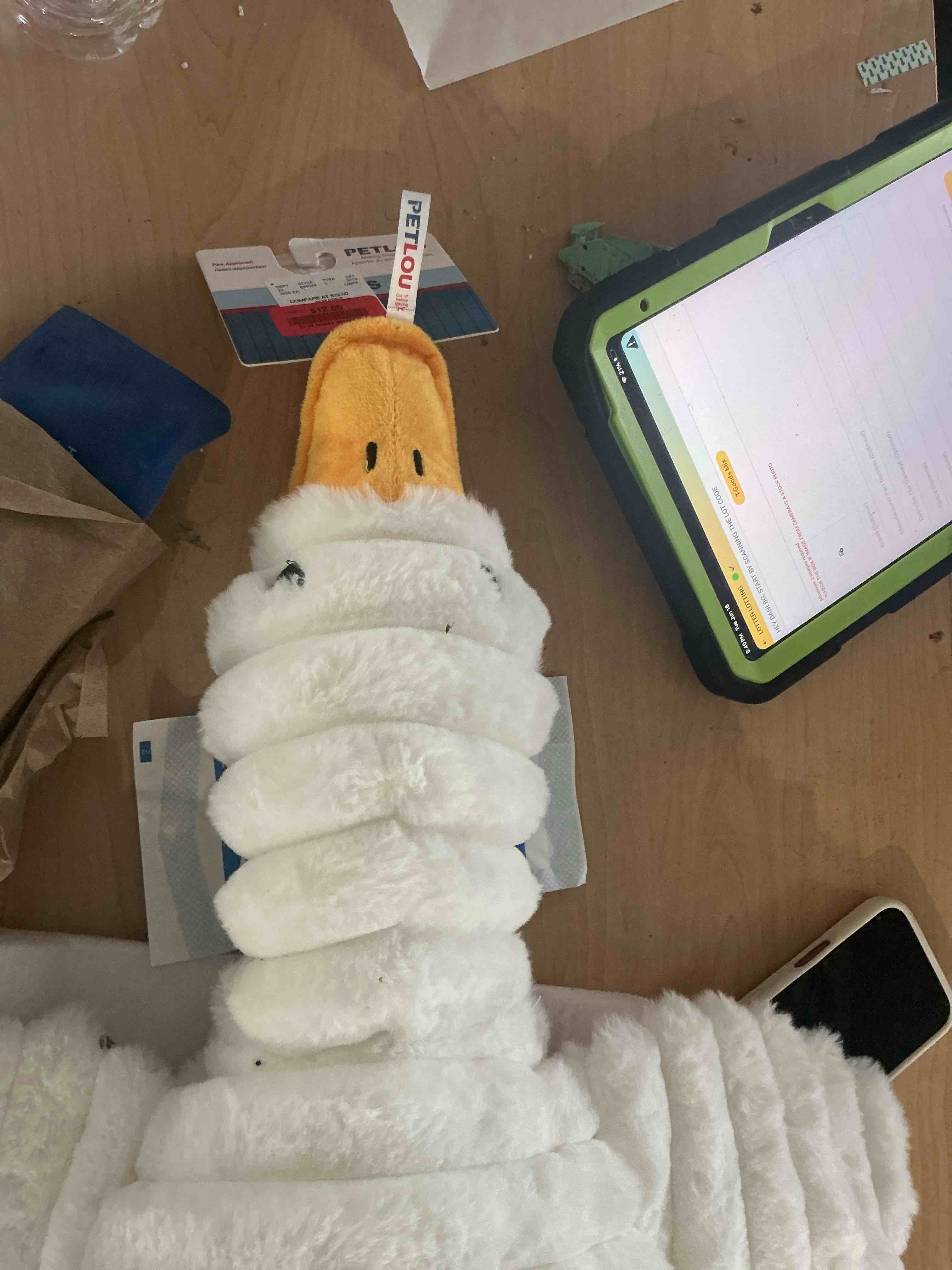 Condition photo showing New/Like New for goose stuffed animal pillow toy, goose dog toy, big duck plushies doll, large plush white duck dog toy, realistic goose design dolls suitable for dogs chew and play best pet (small size)