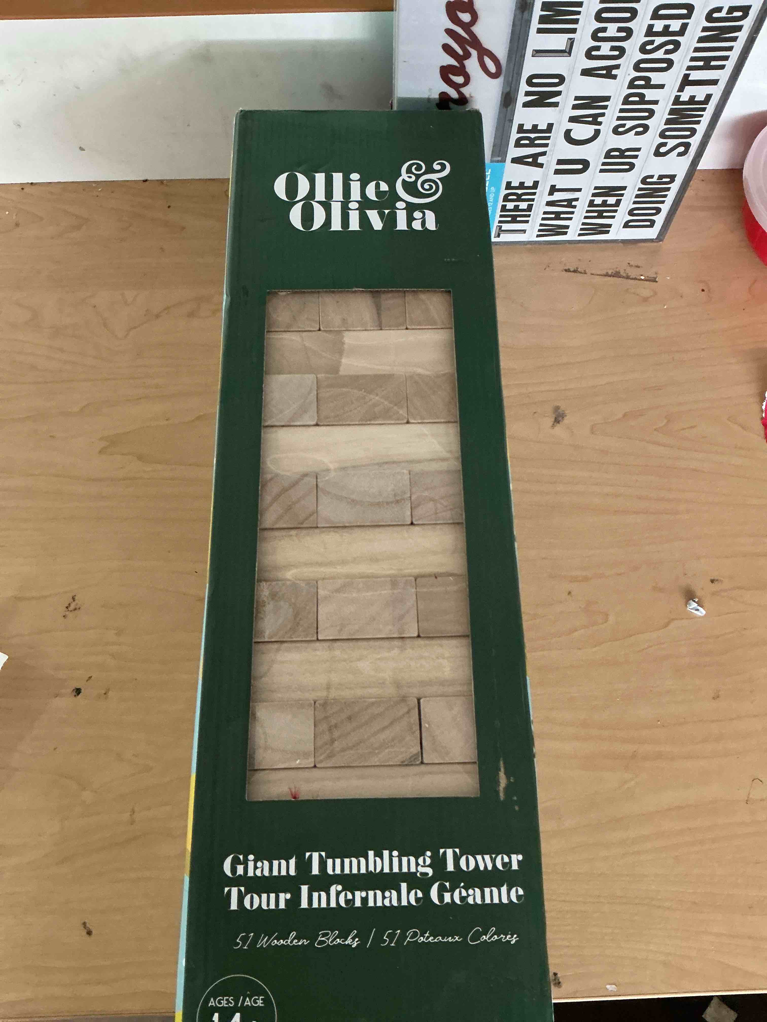 Condition photo showing New/Like New for gothink giant tumble tower game, large tumbling tower stacking 51 pcs