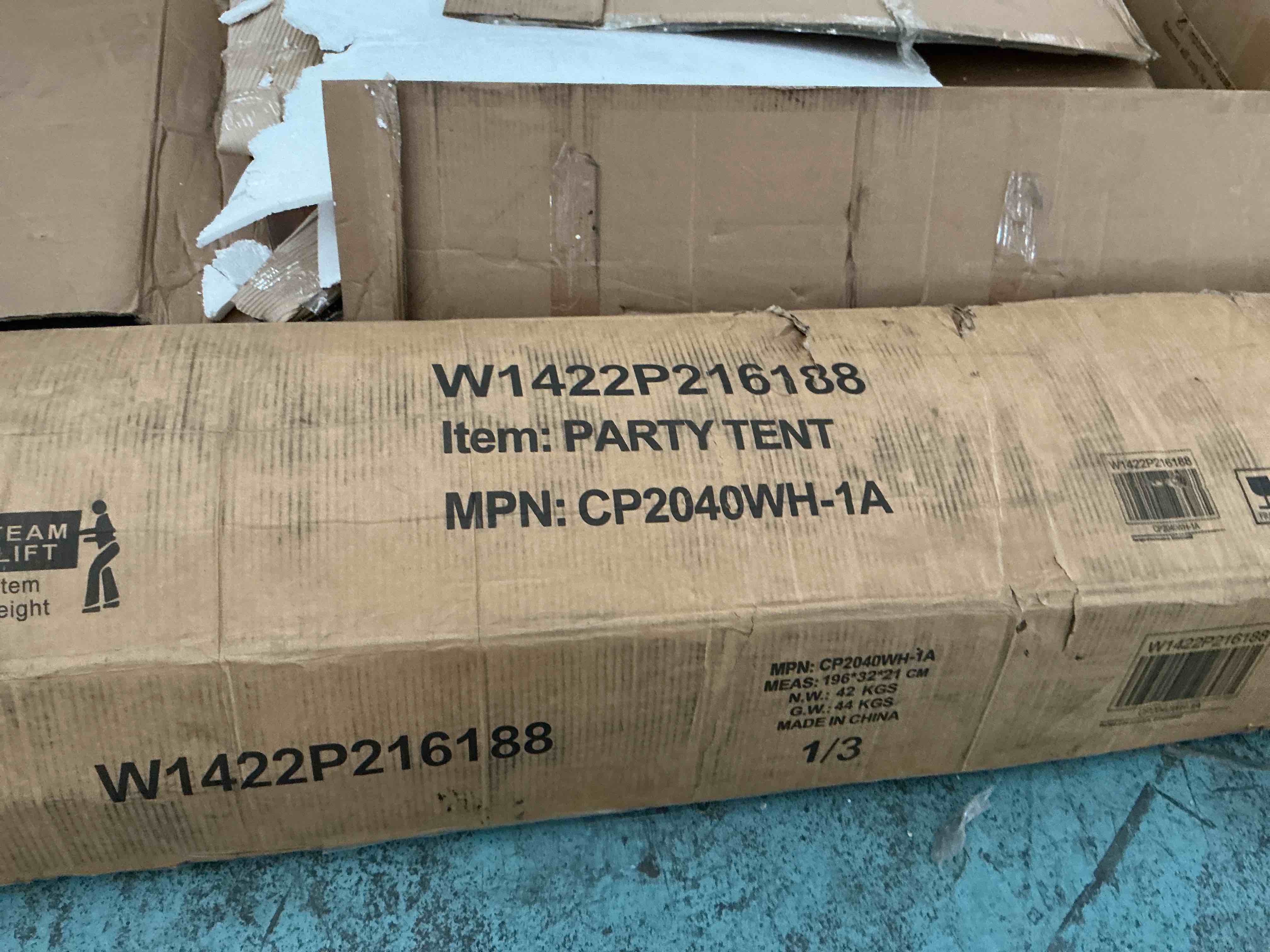 Condition photo showing Good Condition for green party 16x20ft party tent heavy duty, large wedding event shelters with 3 carry bags & removable sidewalls, outdoor canopy gazebo commercial tent for carport camping garden patio box 1/3 check other auctions for remaining boxes