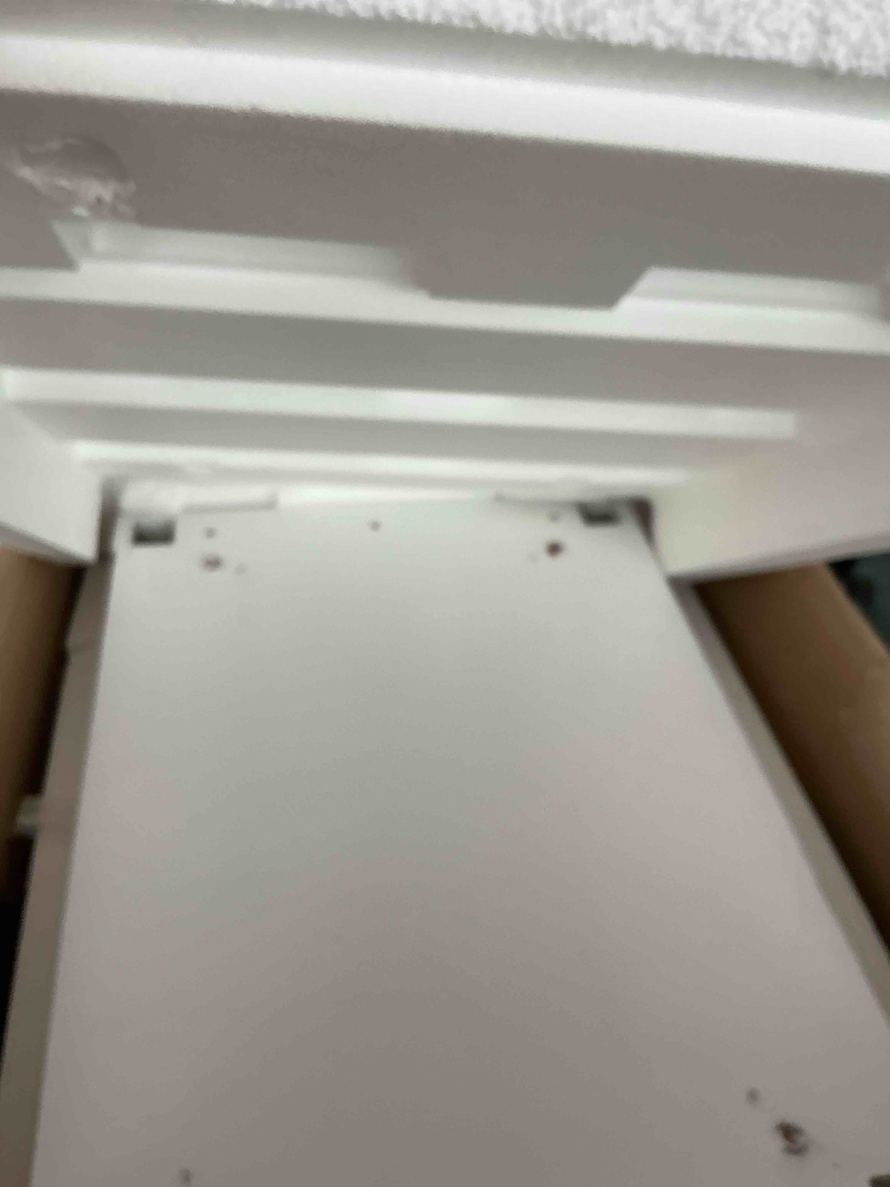 Condition photo showing New/Like New for bathroom vanity with ceramic sink, bathroom vanity cabinet with 2 doors, 24 inches wooden bathroom sink cabinet, white