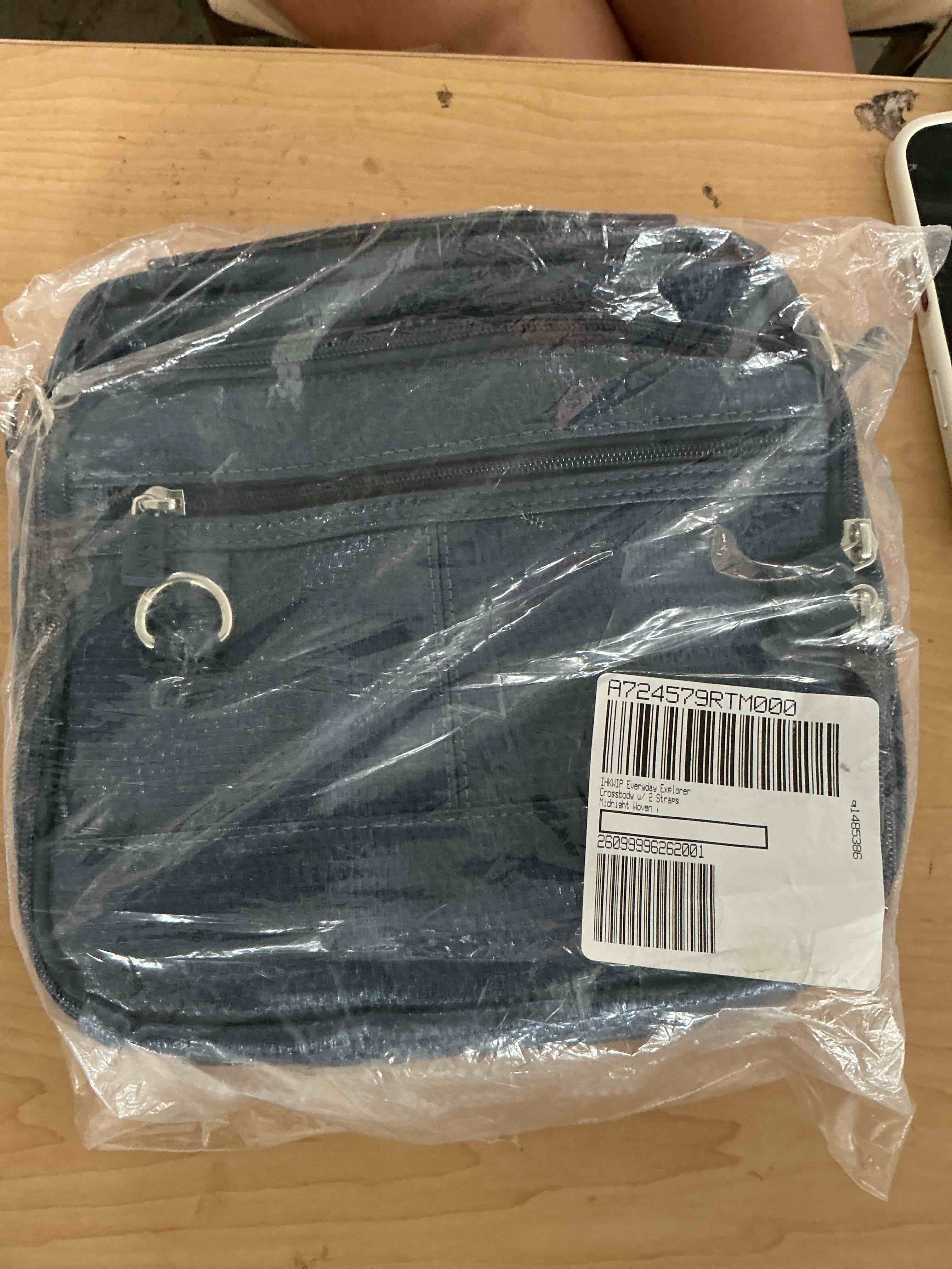 Condition photo showing New/Like New for antonio valeria alex washed leather crossbody bag blue
