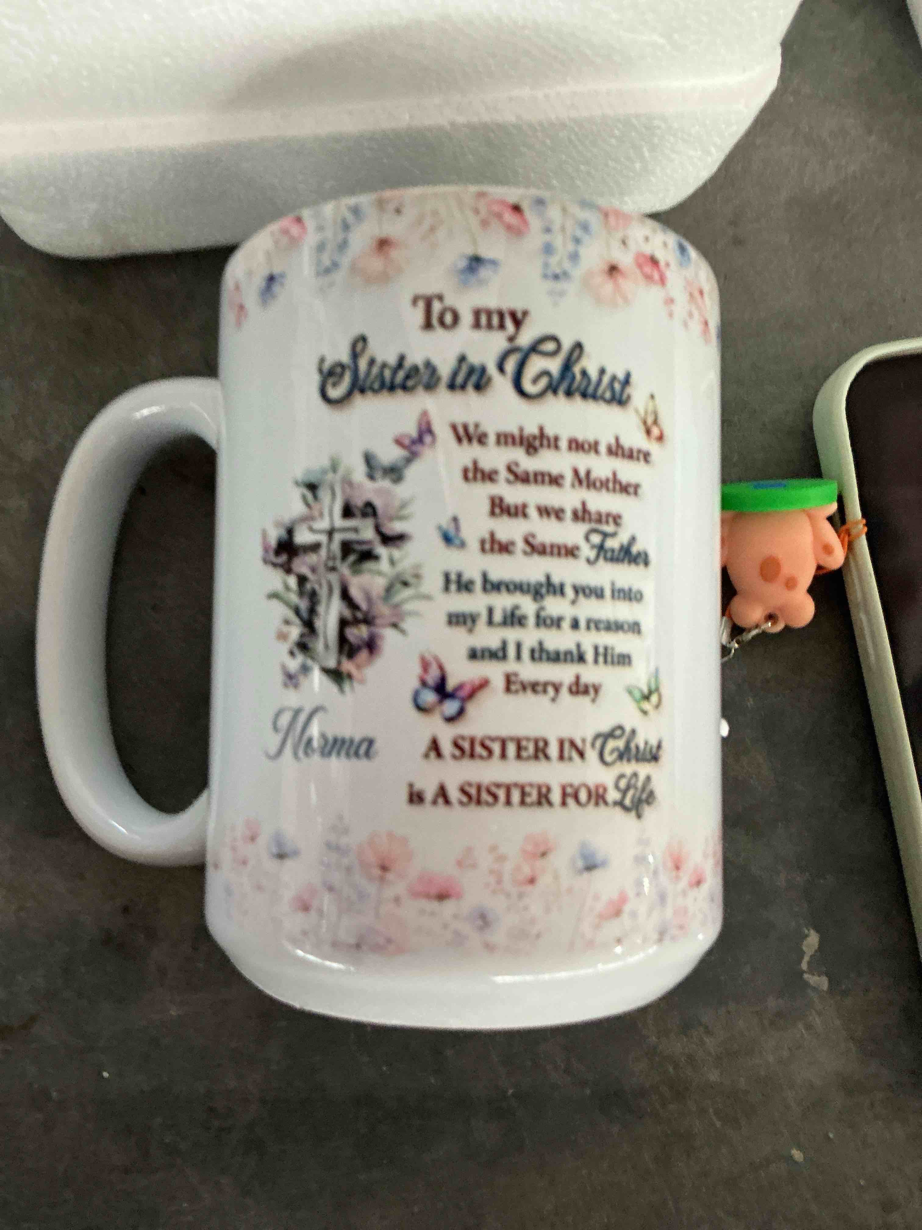 Condition photo showing New/Like New for joymade ceramic coffee mug - to my sister in  norma 