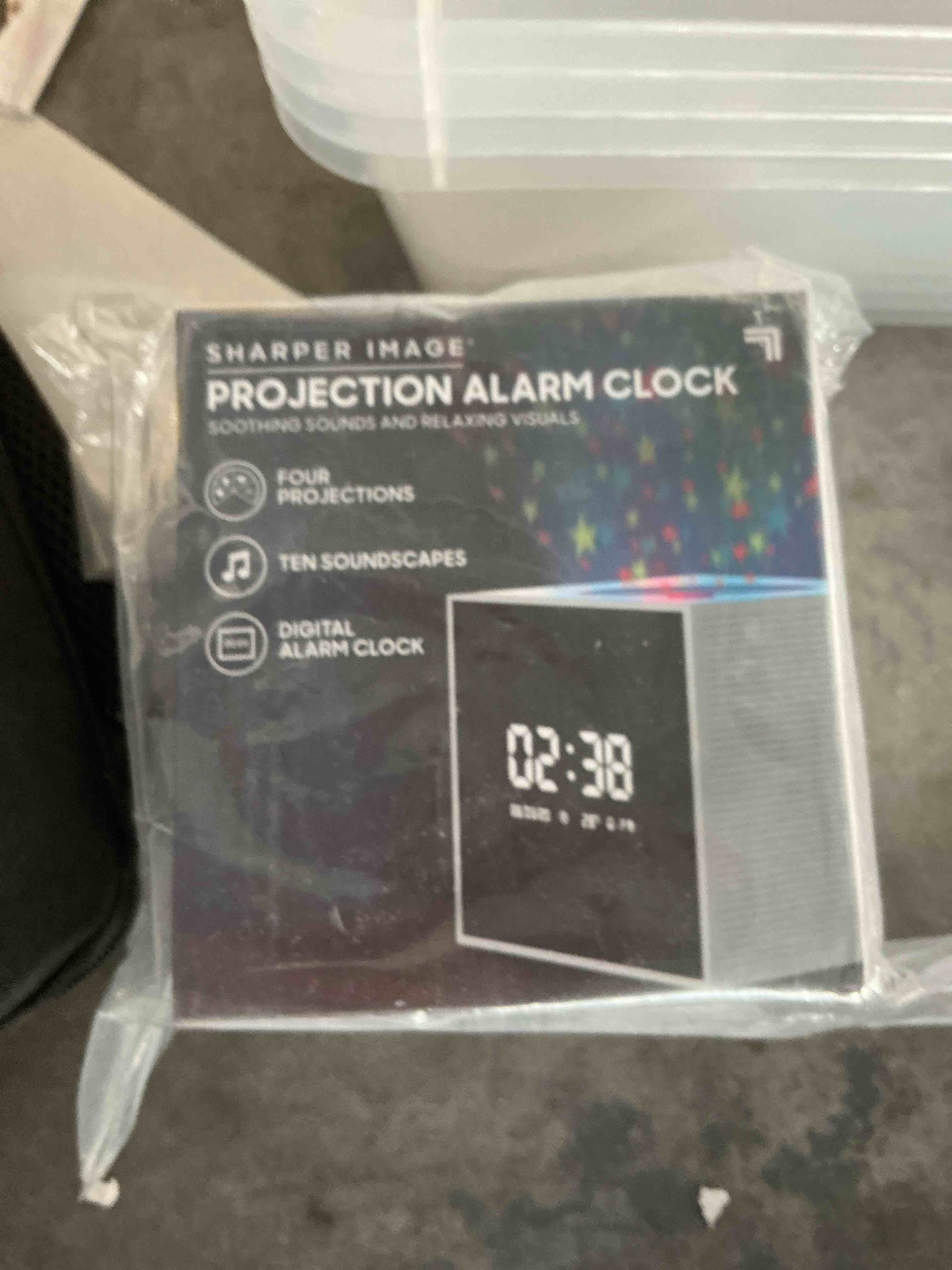 Condition photo showing New/Like New for smartro sc31b digital projection alarm clock with weather station, indoor outdoor thermometer for bedrooms, usb charger, ac battery operated
