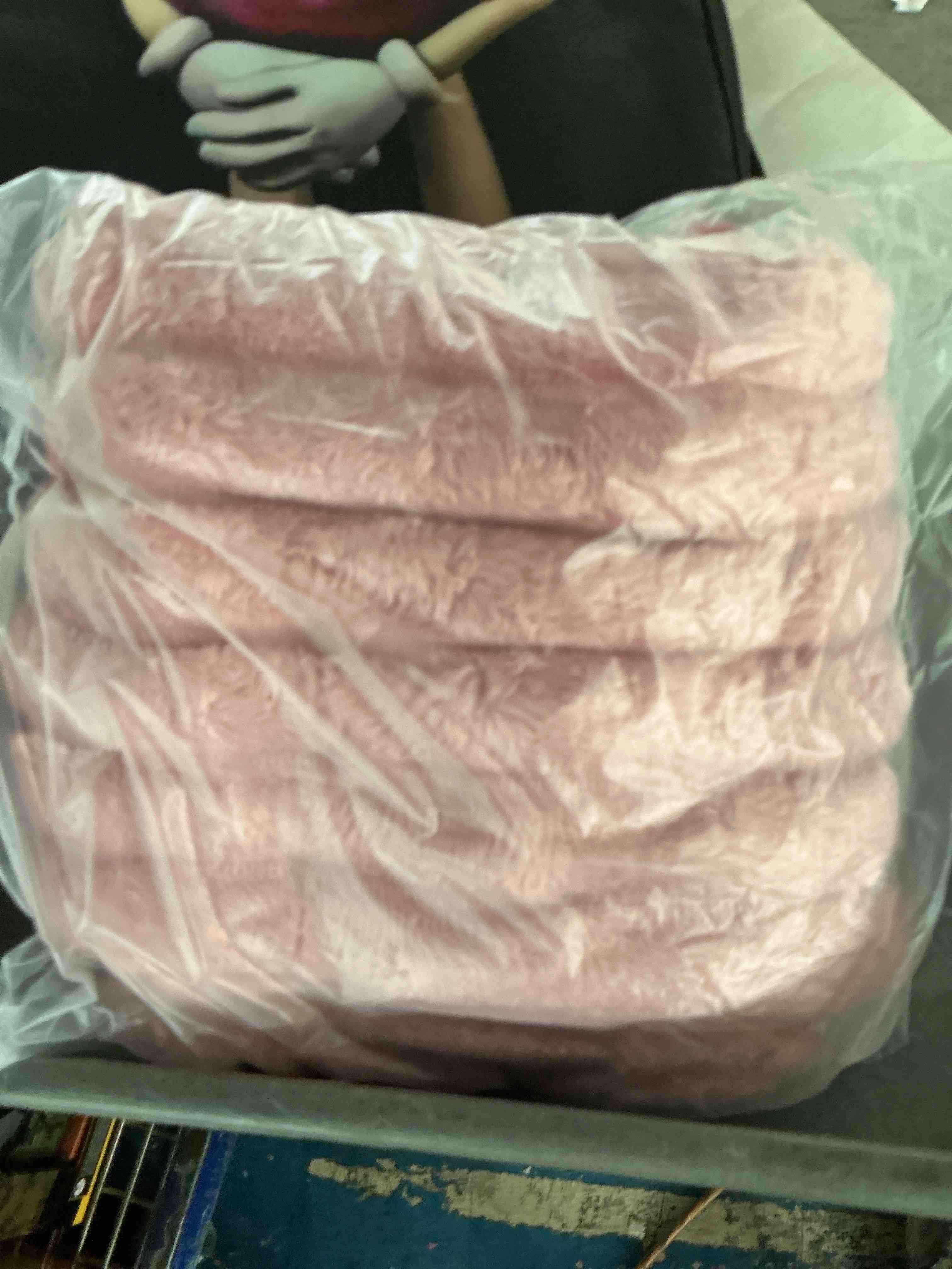 Condition photo showing New/Like New for newcosplay super soft throw blanket pink premium silky flannel fleece 3d ribbed jacquard lightweight bed blanket all season use (pink ribbed, throw
