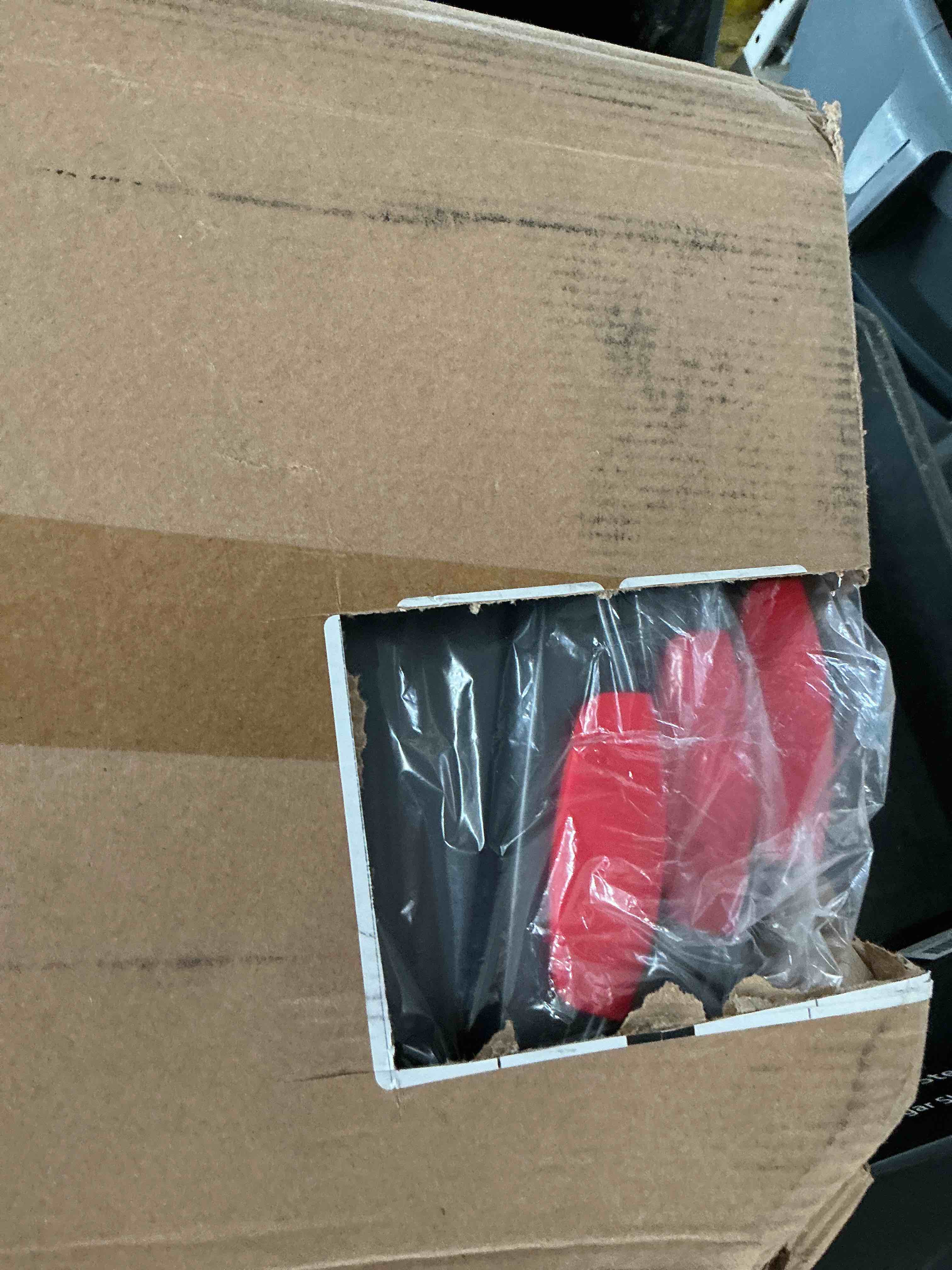 Condition photo showing New/Like New for nutrichef 3-piece nonstick kitchen oven baking pans - premium & stylish non-stick steel, commercial grade restaurant quality metal bakeware with red silicone handles - easy to clean, ncsbs3s 3-piece set