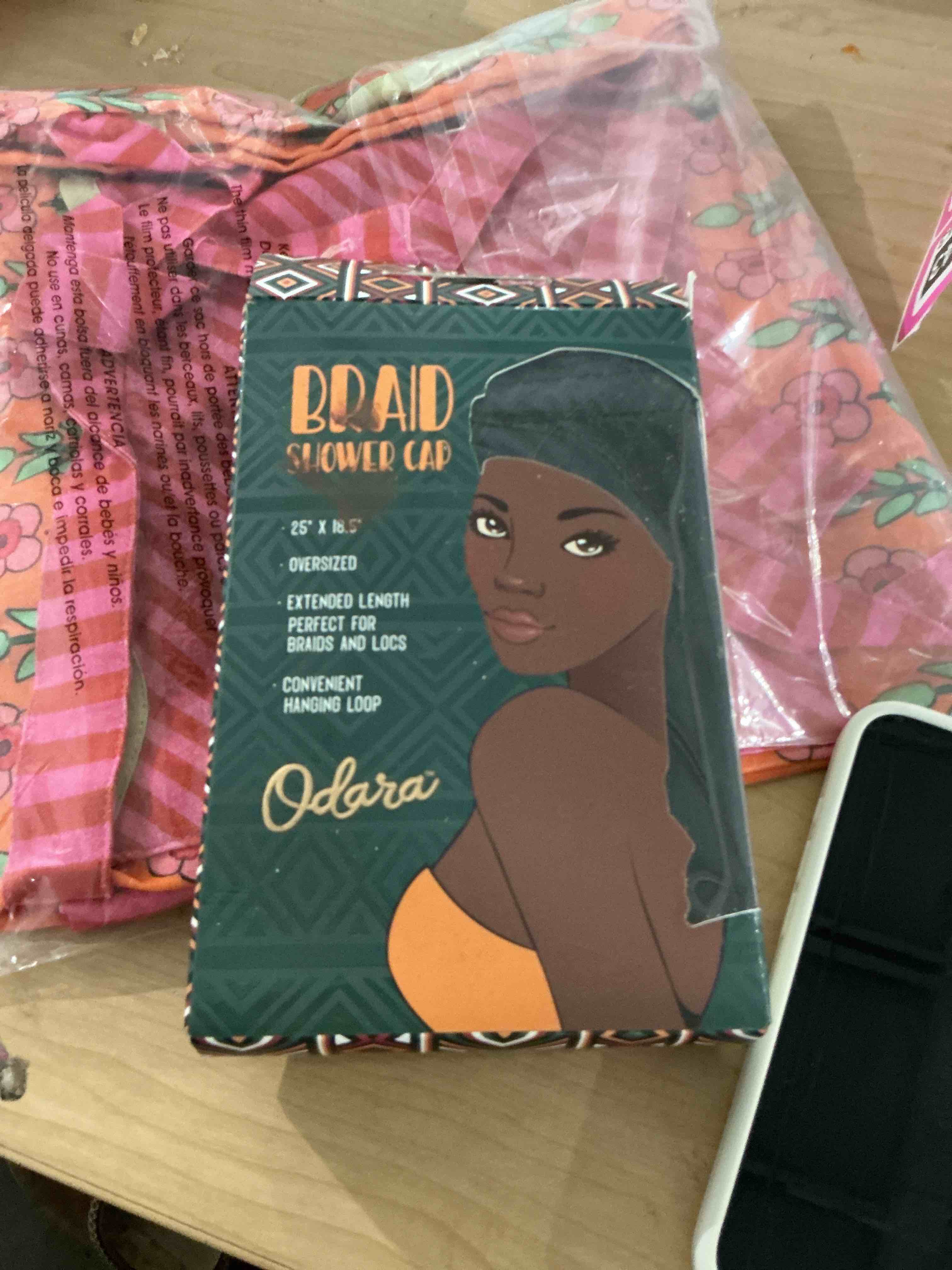 Condition photo showing New/Like New for extra large shower cap for women, reusable waterproof shower bonnet with satin lining, double layer washable bath hair cap for braids, locs, long thick curly hair, natural hair(big black)