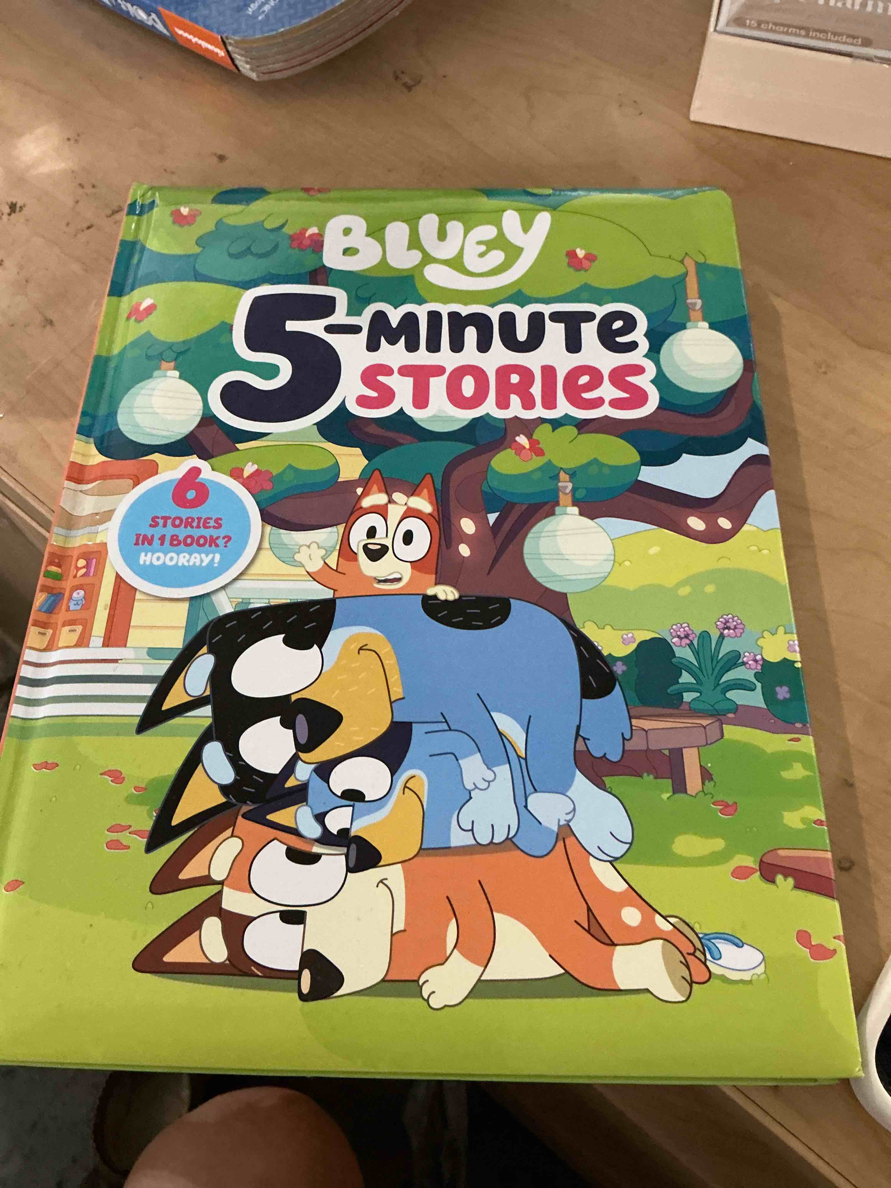 Condition photo showing New/Like New for bluey 5-minute stories: 6 stories in 1 book? hooray!
