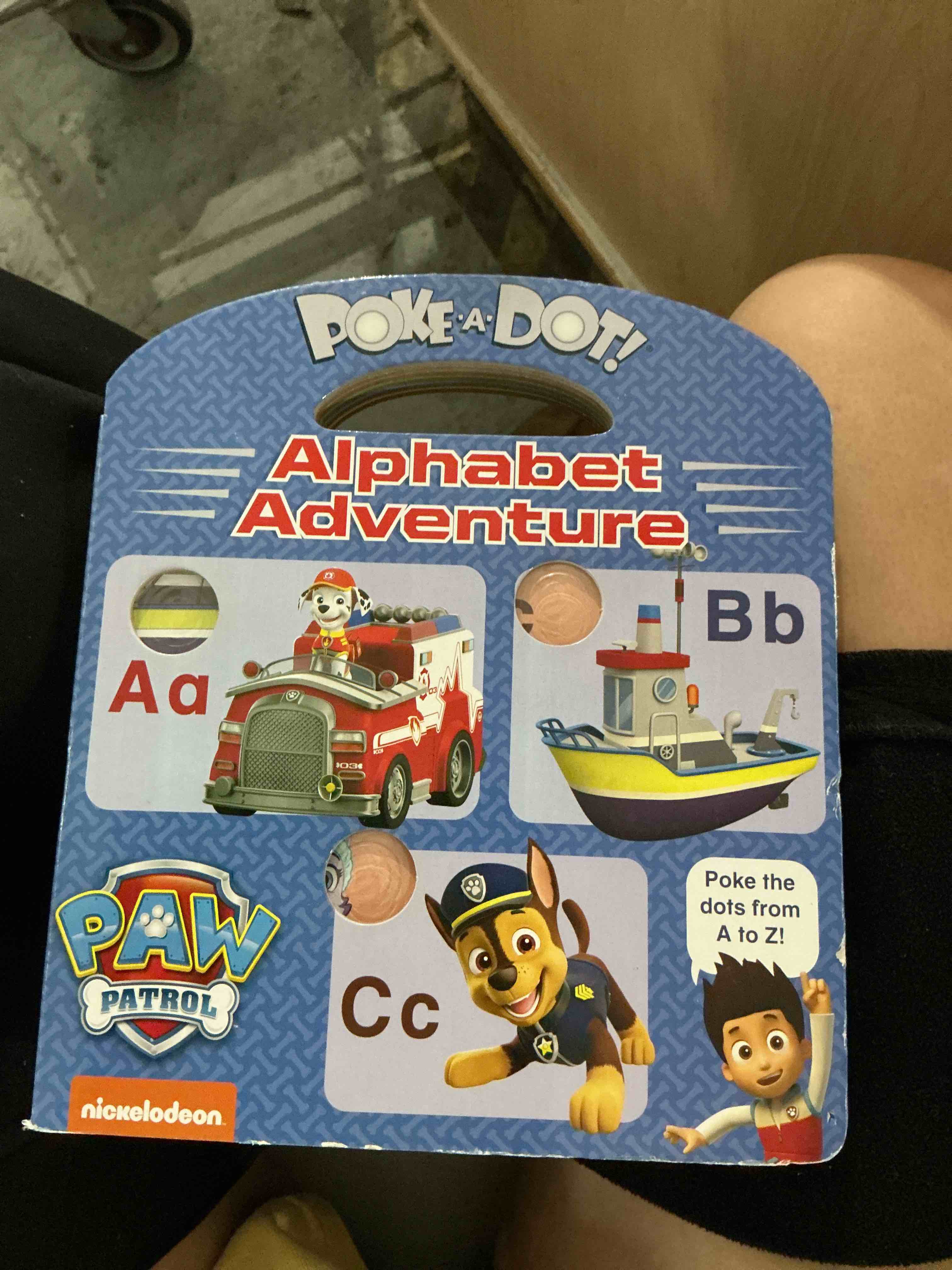 Condition photo showing New/Like New for melissa & doug paw patrol children's book - poke-a-dot: alphabet adventure