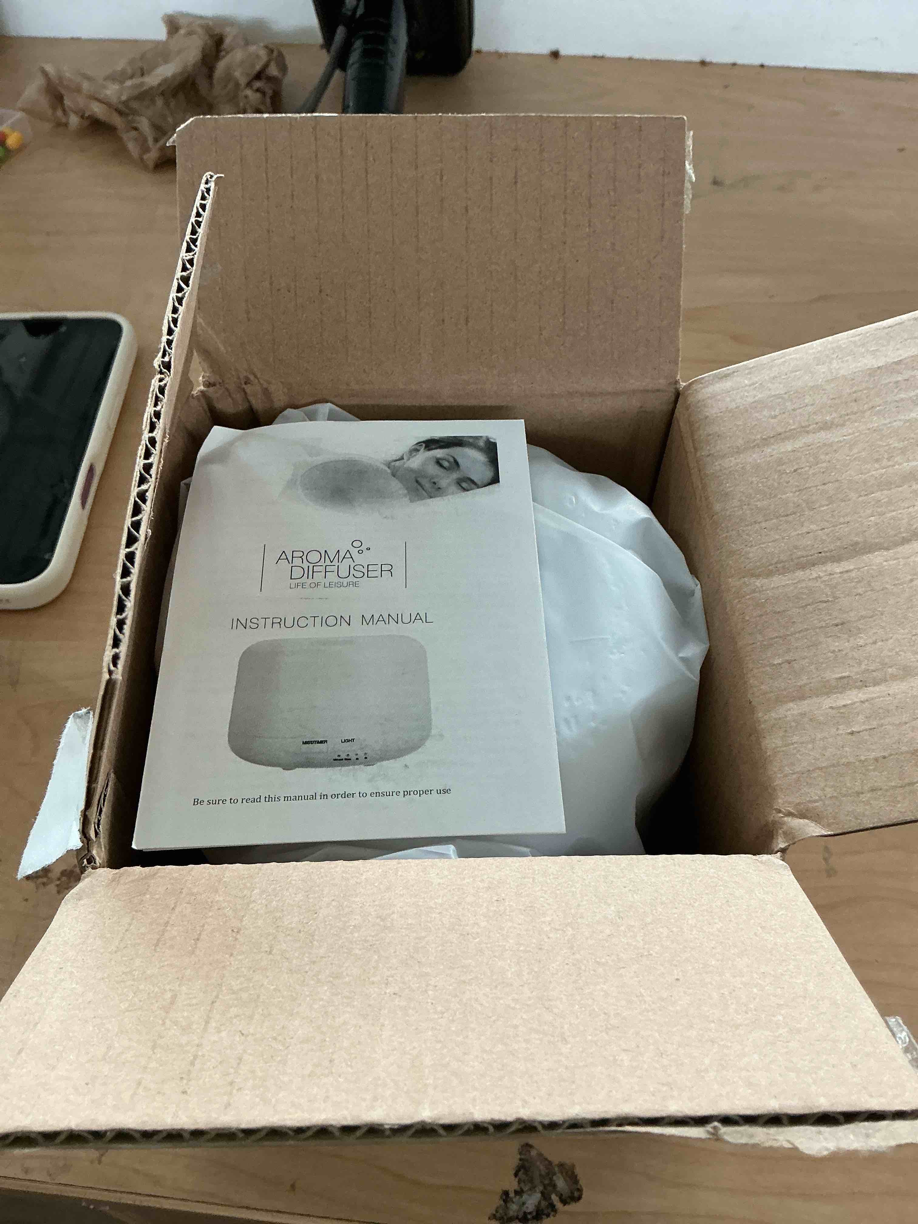 Condition photo showing New/Like New for aromatherapy essential oil diffuser for room: 500ml colorful aroma air humidifier with adjustable cool mist mode, auto off ultrasonic diffusers for large room home office(white)