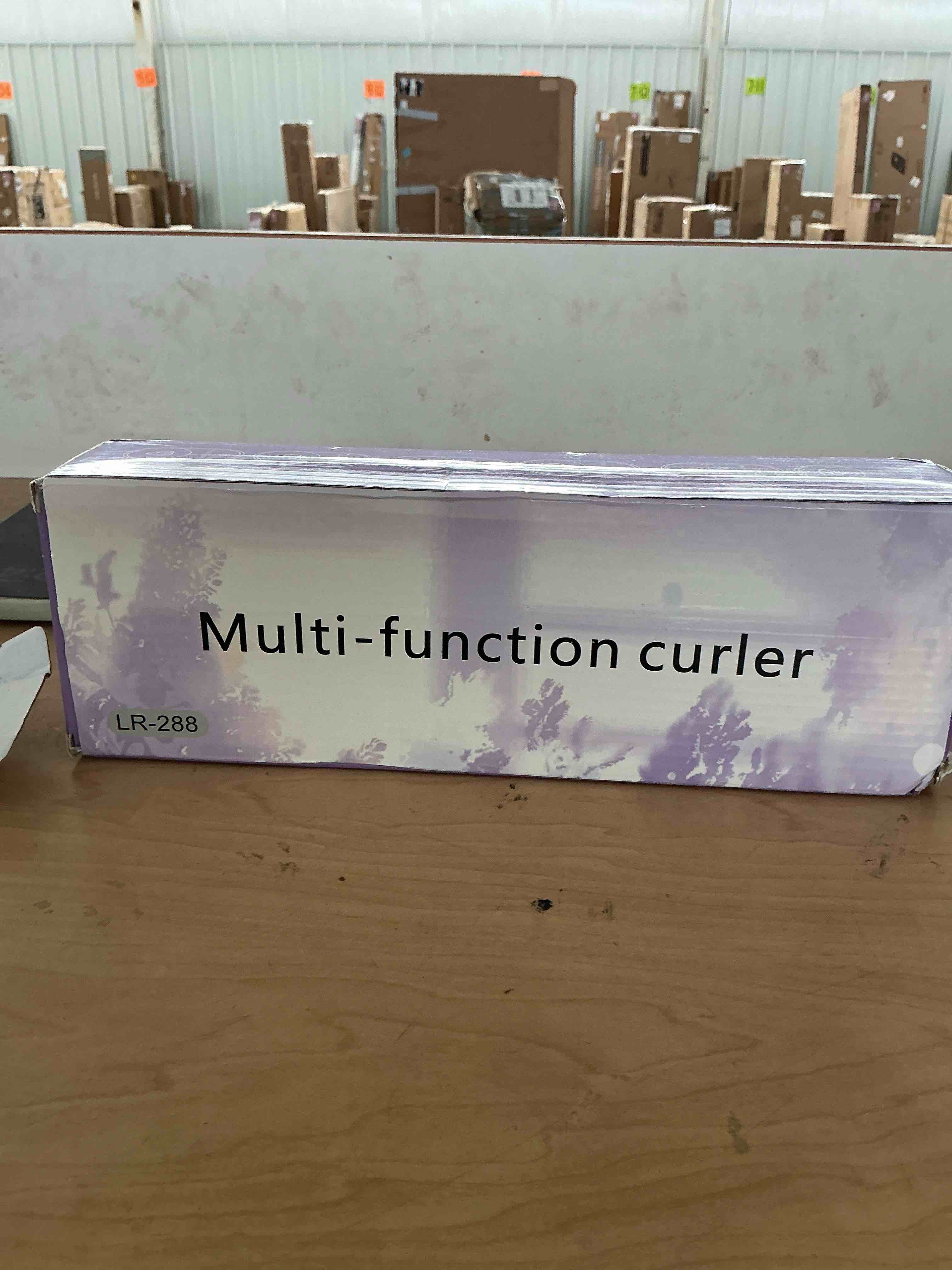 Condition photo showing New/Like New for beach wave curling iron deep waver hair tool, mermaid hair waver for women crimper, anti-scald, dual voltage, 1.4 inch ceramic double barrel wavy curling iron, purple