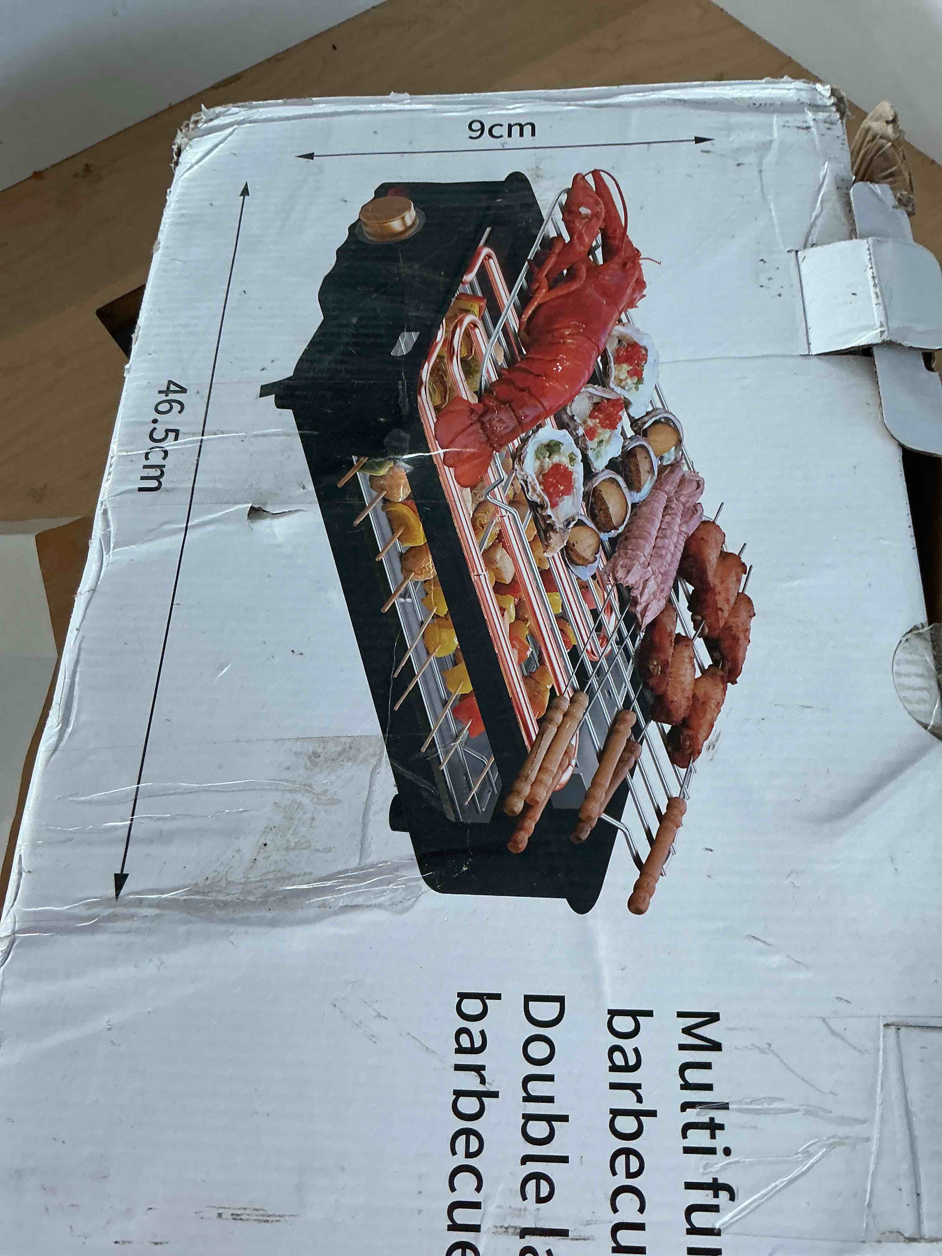 Condition photo showing New/Like New for electric indoor grill 1700w - yohawjan 2 in 1 smokeless indoor grill pan for kitchen with grilling net & non-stick removable griddle plate, temperature control korean bbq grill with 3 cheese pan