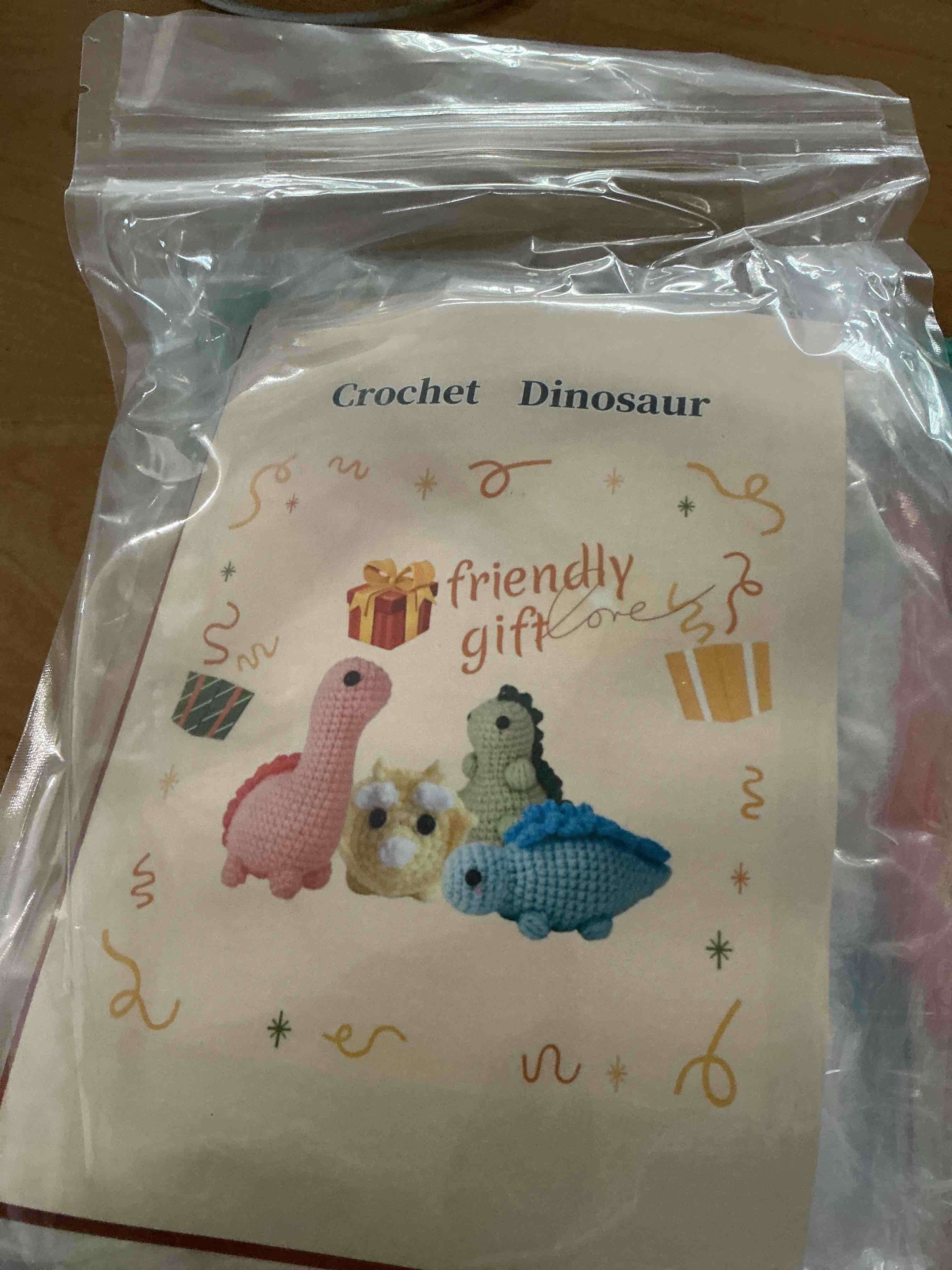 Condition photo showing New/Like New for crochet kit for beginners, beginner crochet kit for adults with step-by-step video tutorials, diy crochet animal kits knitting supplies, 4 pack dinosaurs (40%+ yarn) 4dinosaur